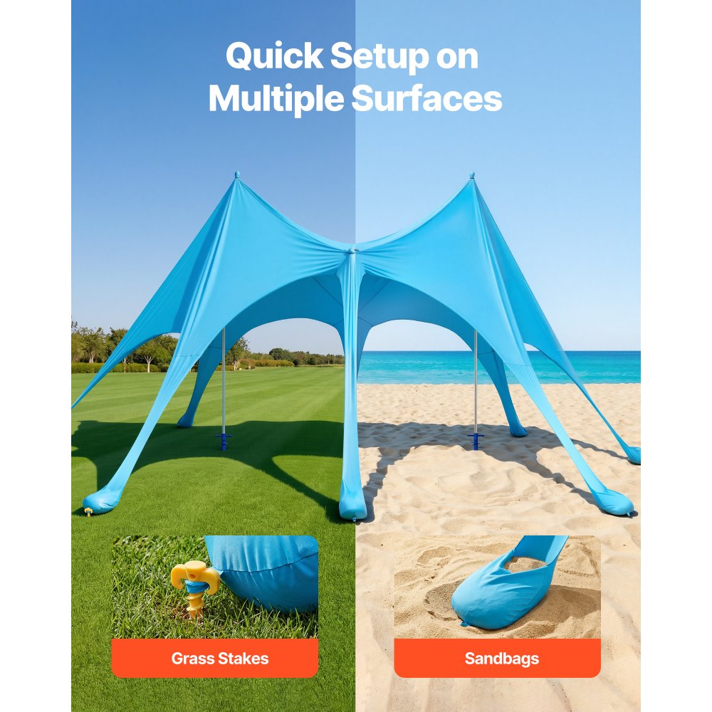 Σκηνή παραλίας VEVOR, προστασία από τον ήλιο UPF50+, ύψος 2,8 μ., διαστάσεις 6,1 x 4 μ., εύκολα αναδιπλούμενο στέγαστρο παραλίας με σακούλες άμμου, ραβδιά σταθερότητας, φτυάρια άμμου, φορητή σκίαση για οικογενειακές εξόδους, κάμπινγκ, ψάρεμα Σκηνή παραλίας VEVOR, προστασία από τον ήλιο UPF50+, ύψος 2,8 μ., διαστάσεις 6,1 x 4 μ., εύκολα αναδιπλούμενο στέγαστρο παραλίας με σακούλες άμμου, ραβδιά σταθερότητας, φτυάρια άμμου, φορητή σκίαση για οικογενειακές εξόδους, κάμπινγκ, ψάρεμα