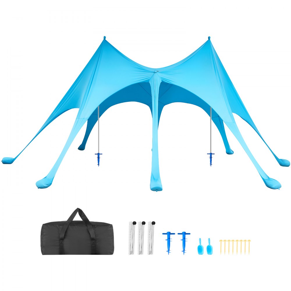 Σκηνή παραλίας VEVOR, προστασία από τον ήλιο UPF50+, ύψος 2,8 μ., διαστάσεις 6,1 x 4 μ., εύκολα αναδιπλούμενο στέγαστρο παραλίας με σακούλες άμμου, ραβδιά σταθερότητας, φτυάρια άμμου, φορητή σκίαση για οικογενειακές εξόδους, κάμπινγκ, ψάρεμα Σκηνή παραλίας VEVOR, προστασία από τον ήλιο UPF50+, ύψος 2,8 μ., διαστάσεις 6,1 x 4 μ., εύκολα αναδιπλούμενο στέγαστρο παραλίας με σακούλες άμμου, ραβδιά σταθερότητας, φτυάρια άμμου, φορητή σκίαση για οικογενειακές εξόδους, κάμπινγκ, ψάρεμα