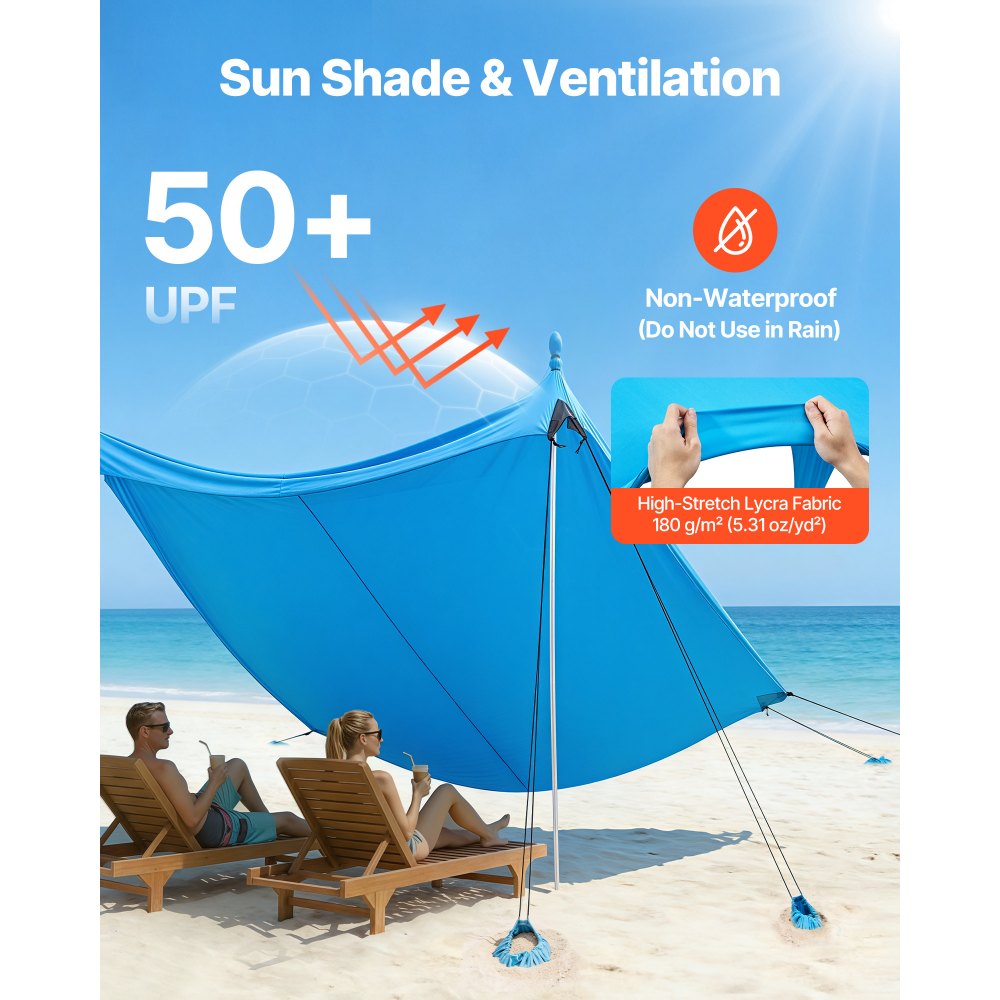 Σκηνή παραλίας VEVOR, προστασία από τον ήλιο UPF50+, ύψος 2 μ., 3 x 3 μ., εύκολα αναδιπλούμενο στέγαστρο παραλίας με 8 σακούλες άμμου, ράβδους σταθερότητας, φτυάρια άμμου, φορητή σκιά για οικογενειακές εξόδους, κάμπινγκ, ψάρεμα Σκηνή παραλίας VEVOR, προστασία από τον ήλιο UPF50+, ύψος 2 μ., 3 x 3 μ., εύκολα αναδιπλούμενο στέγαστρο παραλίας με 8 σακούλες άμμου, ράβδους σταθερότητας, φτυάρια άμμου, φορητή σκιά για οικογενειακές εξόδους, κάμπινγκ, ψάρεμα