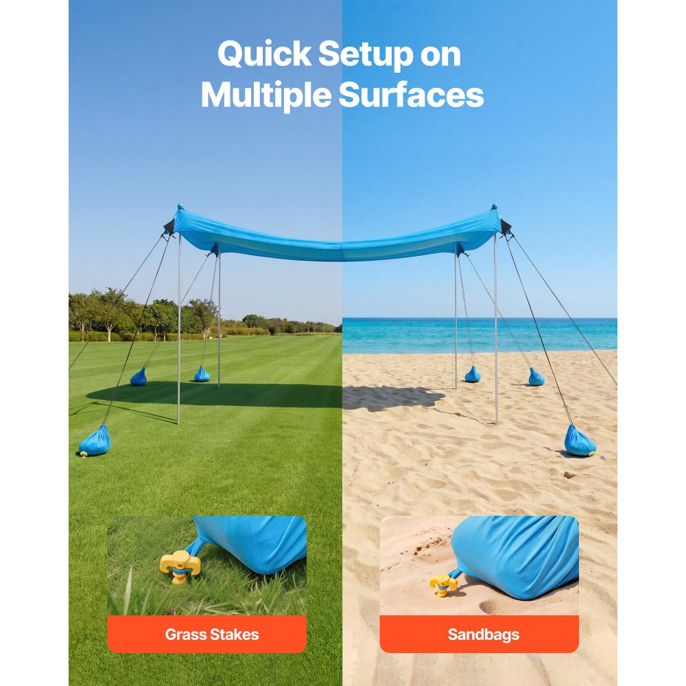 Σκηνή παραλίας VEVOR, προστασία από τον ήλιο UPF50+, ύψος 2 μ., 3 x 3 μ., εύκολα αναδιπλούμενο στέγαστρο παραλίας με 8 σακούλες άμμου, ράβδους σταθερότητας, φτυάρια άμμου, φορητή σκιά για οικογενειακές εξόδους, κάμπινγκ, ψάρεμα Σκηνή παραλίας VEVOR, προστασία από τον ήλιο UPF50+, ύψος 2 μ., 3 x 3 μ., εύκολα αναδιπλούμενο στέγαστρο παραλίας με 8 σακούλες άμμου, ράβδους σταθερότητας, φτυάρια άμμου, φορητή σκιά για οικογενειακές εξόδους, κάμπινγκ, ψάρεμα