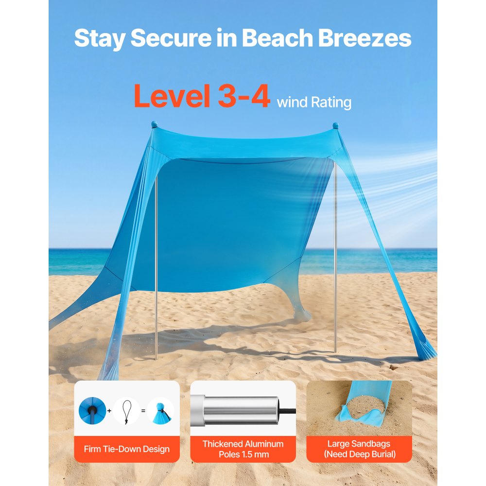 Σκηνή παραλίας VEVOR, αντηλιακή προστασία UPF50+, ύψος 2 μ., 2,3 x 2,3 μ., εύκολα αναδιπλούμενο τέντα παραλίας με σακούλες άμμου, μπατόν σταθερότητας, φτυάρια άμμου, φορητή σκίαση για οικογενειακές εξόδους, κάμπινγκ, ψάρεμα Σκηνή παραλίας VEVOR, αντηλιακή προστασία UPF50+, ύψος 2 μ., 2,3 x 2,3 μ., εύκολα αναδιπλούμενο τέντα παραλίας με σακούλες άμμου, μπατόν σταθερότητας, φτυάρια άμμου, φορητή σκίαση για οικογενειακές εξόδους, κάμπινγκ, ψάρεμα