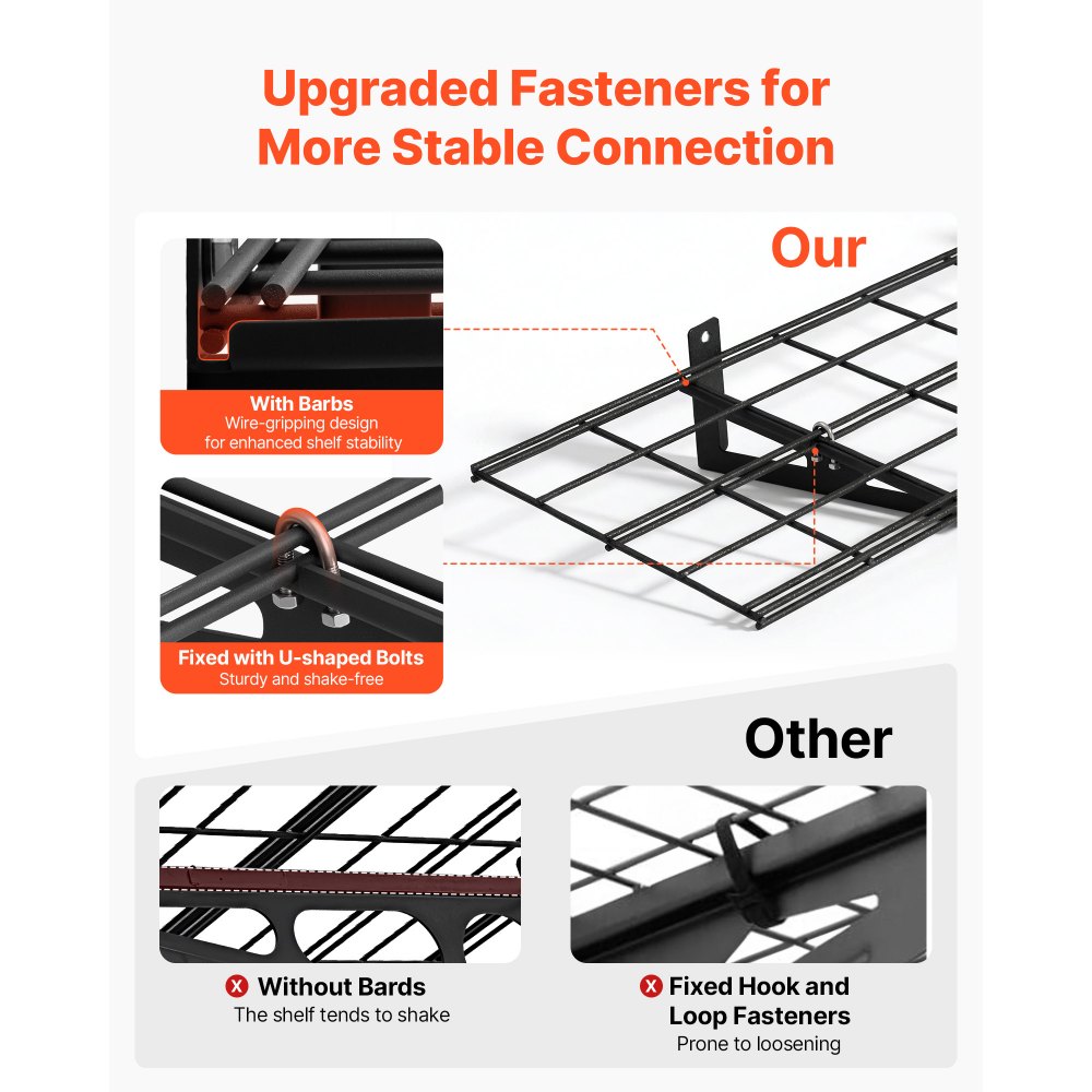 Ράφια τοίχου γκαράζ VEVOR 2 επιπέδων βαρέως τύπου, 4 τεμάχια, μεταλλική μονάδα επιτοίχιας ραφιέρας 305 x 914 mm, πλωτή μεταλλική βάση αποθήκευσης 305 x 1828 mm ανά ράφι για γκαράζ, συνολική χωρητικότητα βάρους 272 kg, μαύρο Ράφια τοίχου γκαράζ VEVOR 2 επιπέδων βαρέως τύπου, 4 τεμάχια, μεταλλική μονάδα επιτοίχιας ραφιέρας 305 x 914 mm, πλωτή μεταλλική βάση αποθήκευσης 305 x 1828 mm ανά ράφι για γκαράζ, συνολική χωρητικότητα βάρους 272 kg, μαύρο