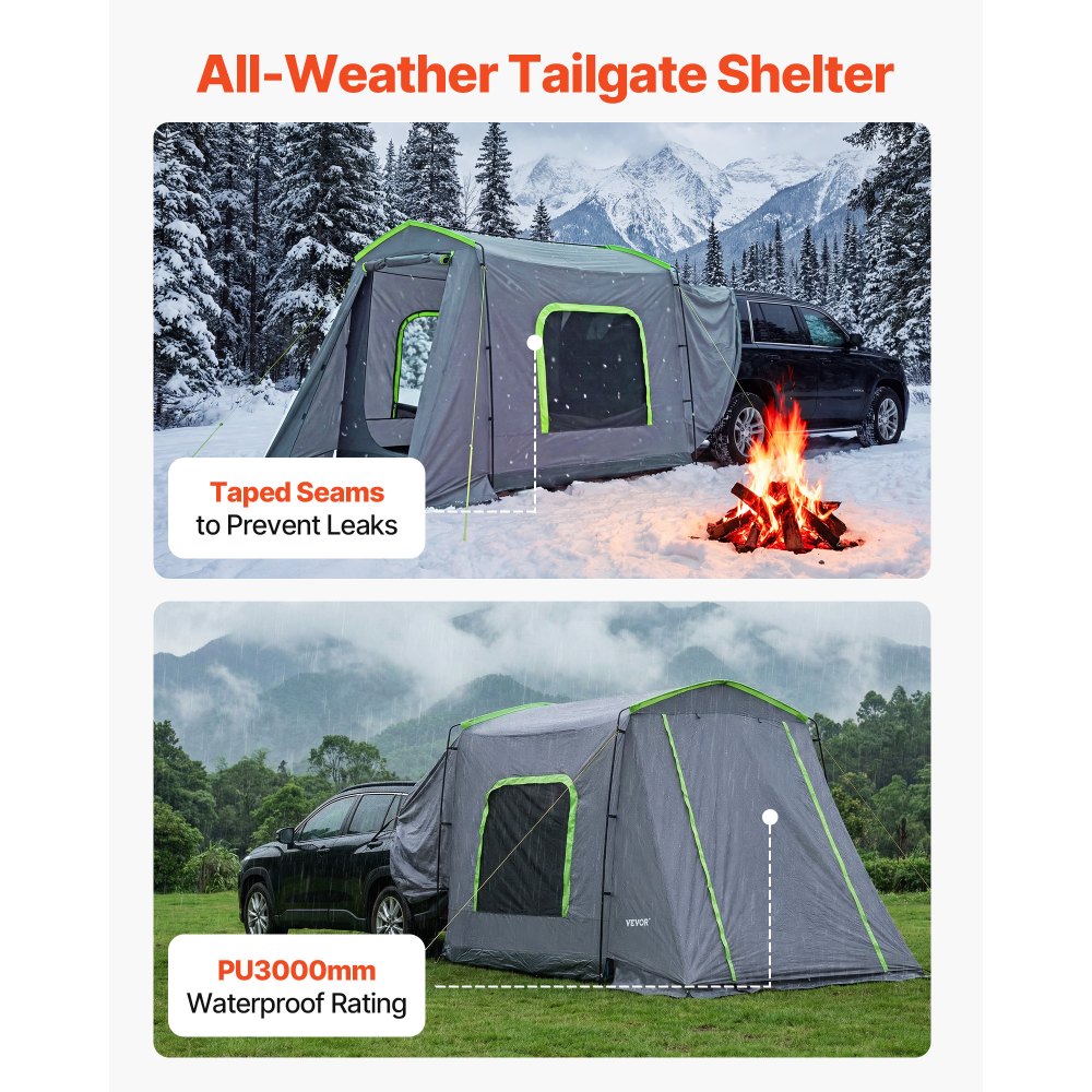 Μεγάλη σκηνή SUV VEVOR για 5–9 άτομα, σκηνή SUV για όλες τις εποχές 3,23 x 2,44μ. με αεριζόμενη πόρτα και παράθυρα με πλέγμα, αδιάβροχες σκηνές αυτοκινήτου διπλής χρήσης PU3000mm για κατασκήνωση, πεζοπορία και οδήγηση σε εξωτερικούς χώρους Μεγάλη σκηνή SUV VEVOR για 5–9 άτομα, σκηνή SUV για όλες τις εποχές 3,23 x 2,44μ. με αεριζόμενη πόρτα και παράθυρα με πλέγμα, αδιάβροχες σκηνές αυτοκινήτου διπλής χρήσης PU3000mm για κατασκήνωση, πεζοπορία και οδήγηση σε εξωτερικούς χώρους