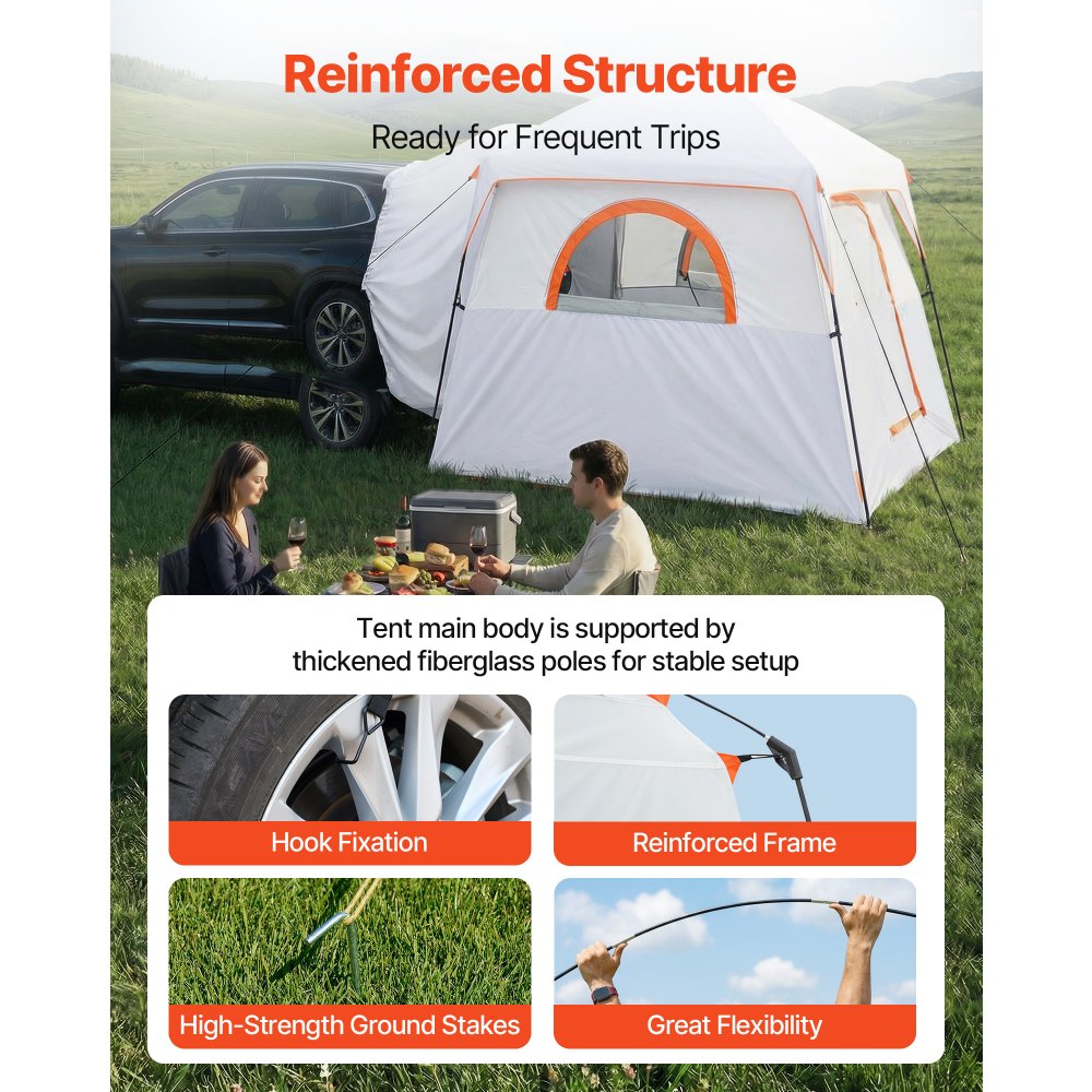 Μεγάλη σκηνή SUV VEVOR για 6 άτομα, σκηνή SUV με πίσω πόρτα 3,05 x 2,74m 3 εποχών με αεριζόμενες πόρτες και παράθυρα με πλέγμα, αδιάβροχες σκηνές αυτοκινήτου διπλής χρήσης PU2000mm για υπαίθρια κατασκήνωση, πεζοπορία Μεγάλη σκηνή SUV VEVOR για 6 άτομα, σκηνή SUV με πίσω πόρτα 3,05 x 2,74m 3 εποχών με αεριζόμενες πόρτες και παράθυρα με πλέγμα, αδιάβροχες σκηνές αυτοκινήτου διπλής χρήσης PU2000mm για υπαίθρια κατασκήνωση, πεζοπορία