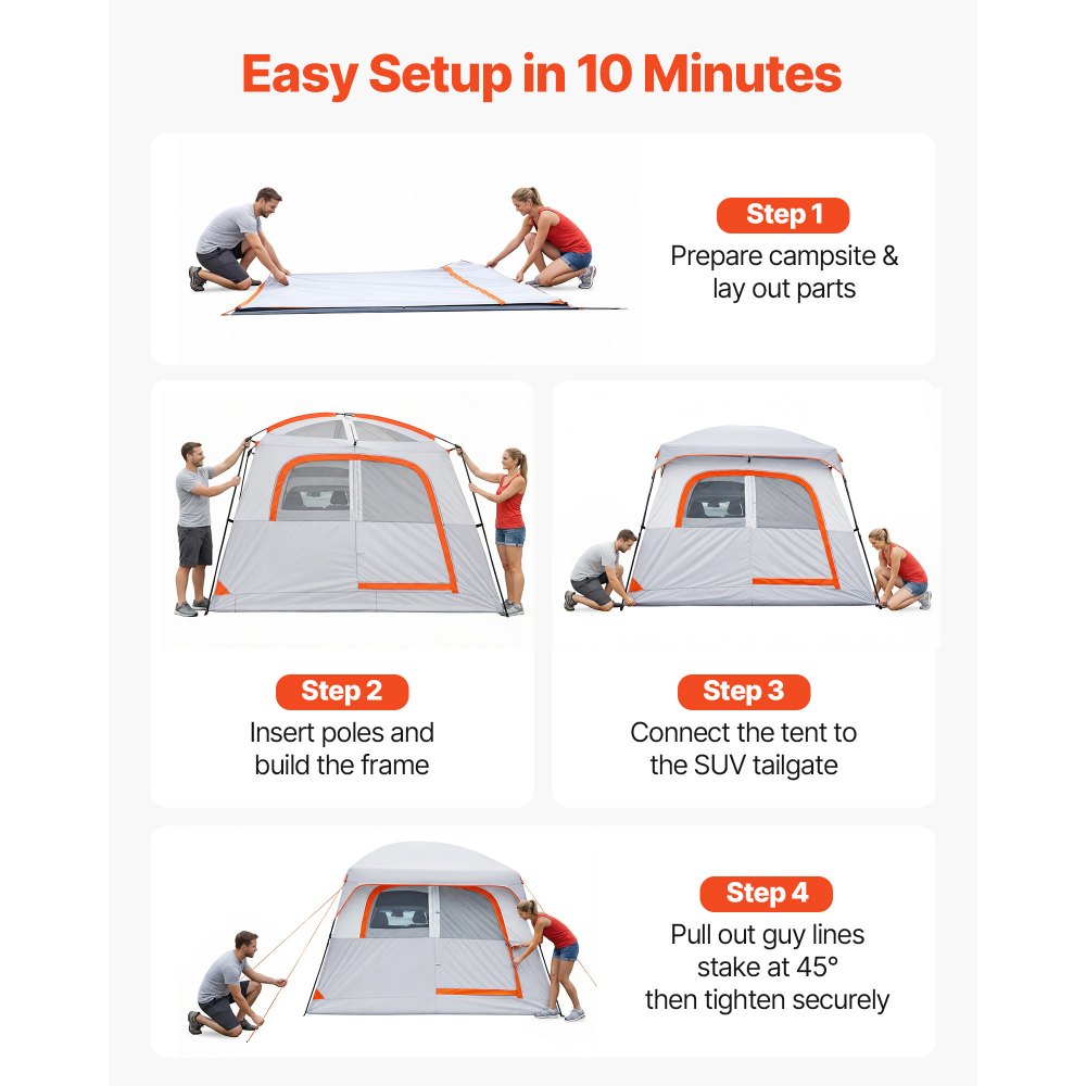 Μεγάλη σκηνή SUV VEVOR για 6 άτομα, σκηνή SUV με πίσω πόρτα 3,05 x 2,74m 3 εποχών με αεριζόμενες πόρτες και παράθυρα με πλέγμα, αδιάβροχες σκηνές αυτοκινήτου διπλής χρήσης PU2000mm για υπαίθρια κατασκήνωση, πεζοπορία Μεγάλη σκηνή SUV VEVOR για 6 άτομα, σκηνή SUV με πίσω πόρτα 3,05 x 2,74m 3 εποχών με αεριζόμενες πόρτες και παράθυρα με πλέγμα, αδιάβροχες σκηνές αυτοκινήτου διπλής χρήσης PU2000mm για υπαίθρια κατασκήνωση, πεζοπορία