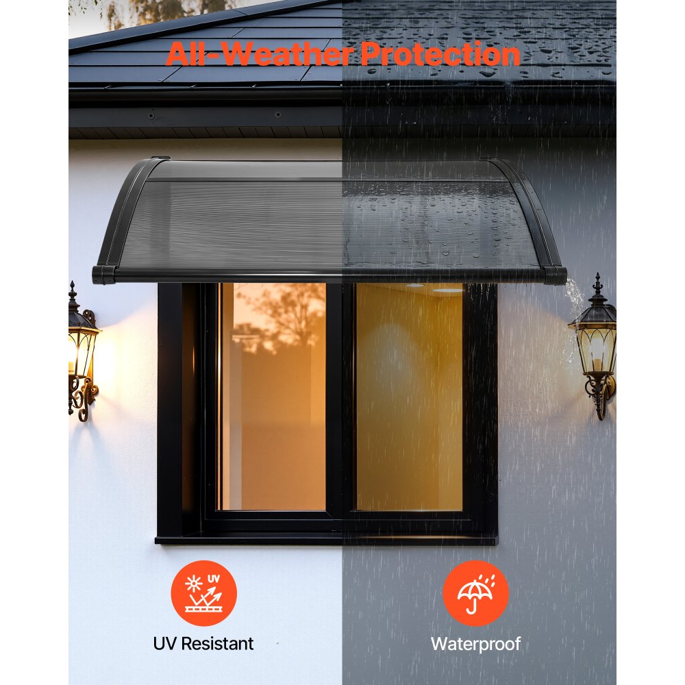 Τέντες VEVOR για Πόρτα Είσοδο, 38 x 40 ίντσες, Τέντες Εξωτερικής Μπροστινής Πόρτας-Παραθύρου με Αποχέτευση & Βάση ABS, Προστασία από Βροχή, Χιόνι, Αντηλιακή Προστασία, Προεξέχον Πολυανθρακικό Στέγαστρο Πόρτας για Βεράντα, Καπνιστό Γκρι Τέντες VEVOR για Πόρτα Είσοδο, 38 x 40 ίντσες, Τέντες Εξωτερικής Μπροστινής Πόρτας-Παραθύρου με Αποχέτευση & Βάση ABS, Προστασία από Βροχή, Χιόνι, Αντηλιακή Προστασία, Προεξέχον Πολυανθρακικό Στέγαστρο Πόρτας για Βεράντα, Καπνιστό Γκρι