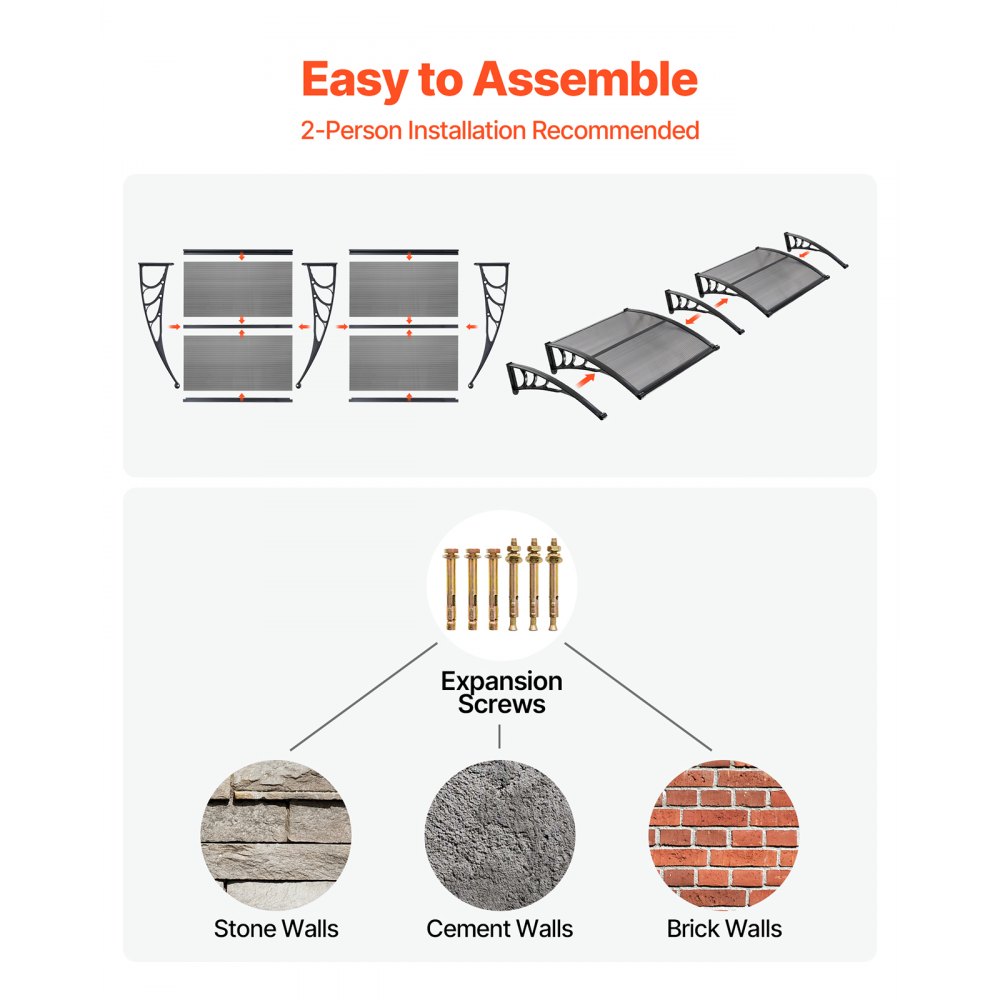 Τέντες VEVOR για Πόρτα Είσοδο, 38 x 78 ίντσες, Τέντες Εξωτερικού Παραθύρου με Αποχέτευση & Βάση ABS, Προστασία από Βροχή, Χιόνι, Αντηλιακή Προστασία, Πολυανθρακικό Στέγαστρο Πόρτας για Βεράντα, Καπνιστό Γκρι Τέντες VEVOR για Πόρτα Είσοδο, 38 x 78 ίντσες, Τέντες Εξωτερικού Παραθύρου με Αποχέτευση & Βάση ABS, Προστασία από Βροχή, Χιόνι, Αντηλιακή Προστασία, Πολυανθρακικό Στέγαστρο Πόρτας για Βεράντα, Καπνιστό Γκρι