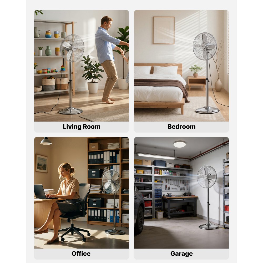 Ανεμιστήρας δαπέδου υψηλής ταχύτητας VEVOR 40 cm, βιομηχανικός ανεμιστήρας δαπέδου 1450 CFM με λαβή, ταλάντωση 75°, ρυθμιζόμενο ύψος 3 ταχυτήτων, μεταλλικός, κατασκευασμένος για επαγγελματικούς χώρους, γκαράζ, εργαστήριο, σπίτι, ασημί Ανεμιστήρας δαπέδου υψηλής ταχύτητας VEVOR 40 cm, βιομηχανικός ανεμιστήρας δαπέδου 1450 CFM με λαβή, ταλάντωση 75°, ρυθμιζόμενο ύψος 3 ταχυτήτων, μεταλλικός, κατασκευασμένος για επαγγελματικούς χώρους, γκαράζ, εργαστήριο, σπίτι, ασημί