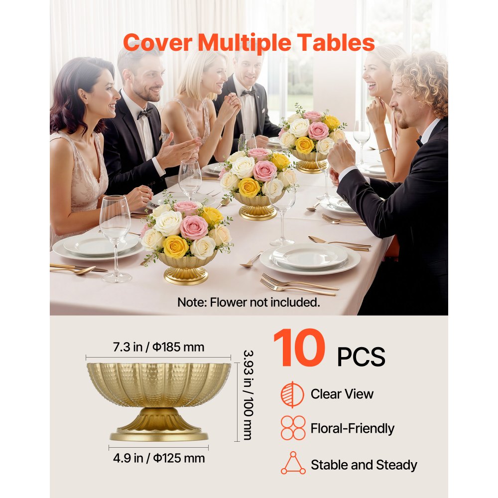 Βάζο λουλουδιών γάμου VEVOR 10 τεμαχίων, κεντρικά διακοσμητικά μίνι λουλουδιών ύψους 12 cm, μικρό διακοσμητικό μπολ με λουλούδια, εύκολη εγκατάσταση, ευέλικτη βάση για πάρτι, διακόσμηση σπιτιού, δεξίωση, χρυσό Βάζο λουλουδιών γάμου VEVOR 10 τεμαχίων, κεντρικά διακοσμητικά μίνι λουλουδιών ύψους 12 cm, μικρό διακοσμητικό μπολ με λουλούδια, εύκολη εγκατάσταση, ευέλικτη βάση για πάρτι, διακόσμηση σπιτιού, δεξίωση, χρυσό