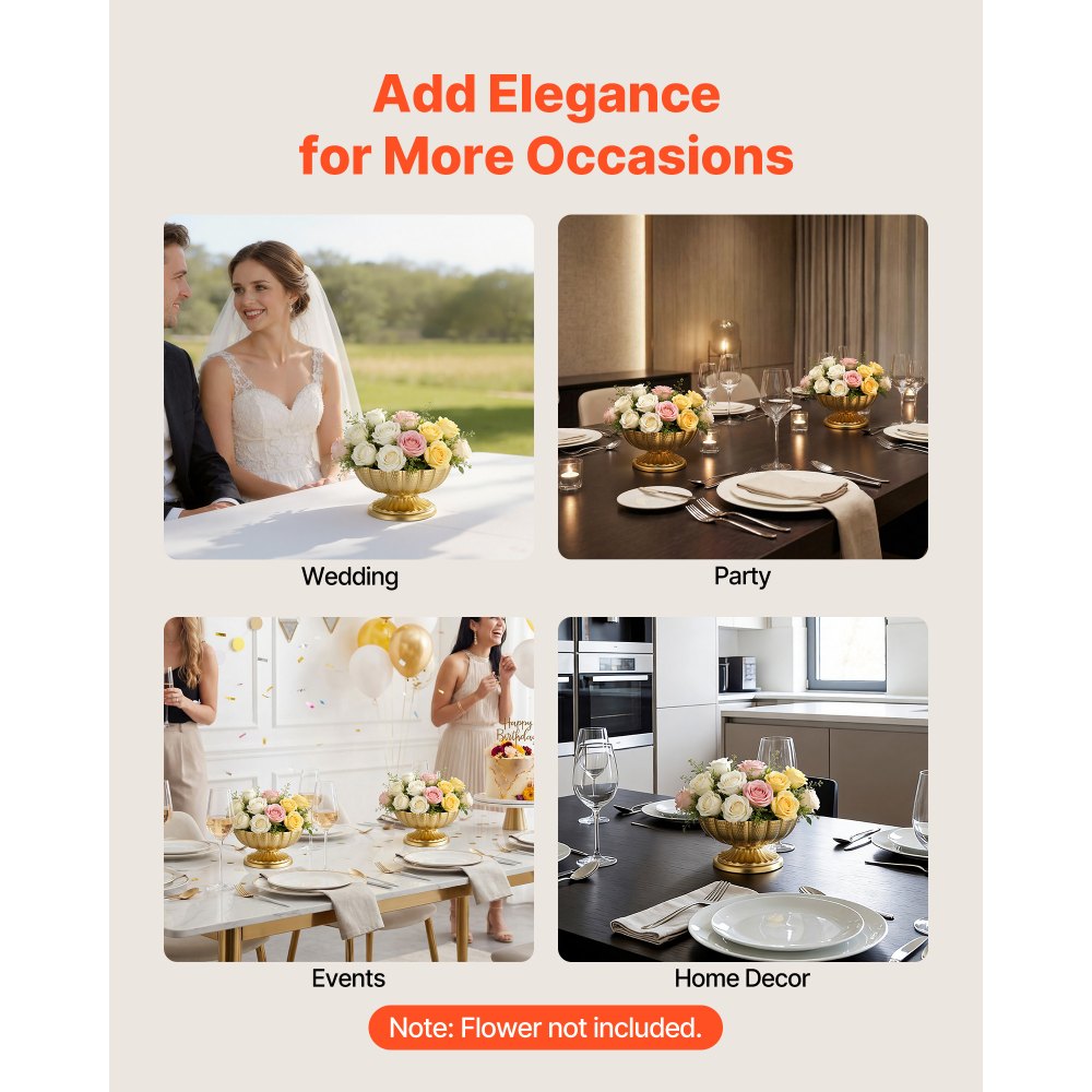 Βάζο λουλουδιών γάμου VEVOR 10 τεμαχίων, κεντρικά διακοσμητικά μίνι λουλουδιών ύψους 12 cm, μικρό διακοσμητικό μπολ με λουλούδια, εύκολη εγκατάσταση, ευέλικτη βάση για πάρτι, διακόσμηση σπιτιού, δεξίωση, χρυσό Βάζο λουλουδιών γάμου VEVOR 10 τεμαχίων, κεντρικά διακοσμητικά μίνι λουλουδιών ύψους 12 cm, μικρό διακοσμητικό μπολ με λουλούδια, εύκολη εγκατάσταση, ευέλικτη βάση για πάρτι, διακόσμηση σπιτιού, δεξίωση, χρυσό