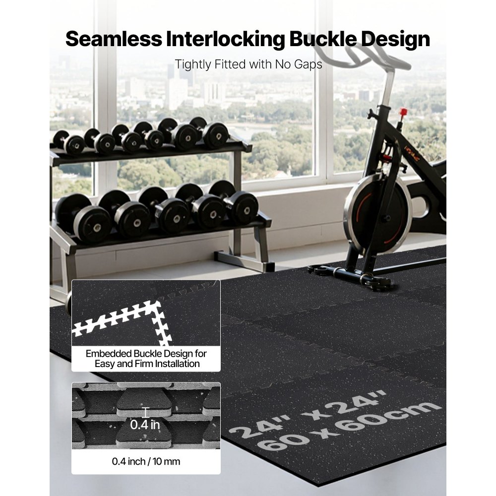 Χαλί άσκησης παζλ VEVOR, 12 τεμάχια χαλάκια εξοπλισμού γυμναστικής, 610 x 610 x 10 mm, Σετ χαλιών αφρού EVA υψηλής πυκνότητας, μαλακά πλακάκια από καουτσούκ που αλληλοσυνδέονται, προστατευτική επένδυση δαπέδου με γκρι κουκκίδες για γυμναστήριο στο σπίτι και γραφείο Χαλί άσκησης παζλ VEVOR, 12 τεμάχια χαλάκια εξοπλισμού γυμναστικής, 610 x 610 x 10 mm, Σετ χαλιών αφρού EVA υψηλής πυκνότητας, μαλακά πλακάκια από καουτσούκ που αλληλοσυνδέονται, προστατευτική επένδυση δαπέδου με γκρι κουκκίδες για γυμναστήριο στο σπίτι και γραφείο