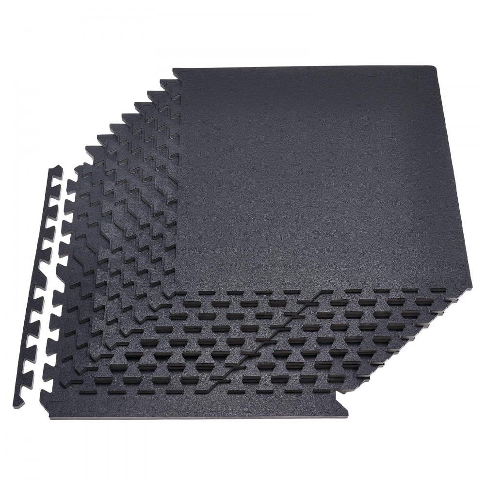Χαλί άσκησης παζλ VEVOR, 12 τεμάχια χαλάκια γυμναστικής, 610 x 610 x 14 mm, Σετ χαλιών γυμναστικής από αφρό EVA υψηλής πυκνότητας, μαλακά πλακάκια από καουτσούκ που αλληλοσυνδέονται, προστατευτική επένδυση δαπέδου για σπίτι, γυμναστήριο, γραφείο, μαύρο Χαλί άσκησης παζλ VEVOR, 12 τεμάχια χαλάκια γυμναστικής, 610 x 610 x 14 mm, Σετ χαλιών γυμναστικής από αφρό EVA υψηλής πυκνότητας, μαλακά πλακάκια από καουτσούκ που αλληλοσυνδέονται, προστατευτική επένδυση δαπέδου για σπίτι, γυμναστήριο, γραφείο, μαύρο
