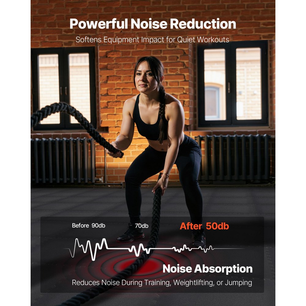 Χαλί άσκησης παζλ VEVOR, 24 τεμάχια χαλάκια γυμναστικής, 610 x 610 x 14 mm, Σετ χαλιών γυμναστικής από αφρό EVA υψηλής πυκνότητας, μαλακά πλακάκια από καουτσούκ που αλληλοσυνδέονται, προστατευτική επένδυση δαπέδου για σπίτι, γυμναστήριο, γραφείο, μαύρο Χαλί άσκησης παζλ VEVOR, 24 τεμάχια χαλάκια γυμναστικής, 610 x 610 x 14 mm, Σετ χαλιών γυμναστικής από αφρό EVA υψηλής πυκνότητας, μαλακά πλακάκια από καουτσούκ που αλληλοσυνδέονται, προστατευτική επένδυση δαπέδου για σπίτι, γυμναστήριο, γραφείο, μαύρο