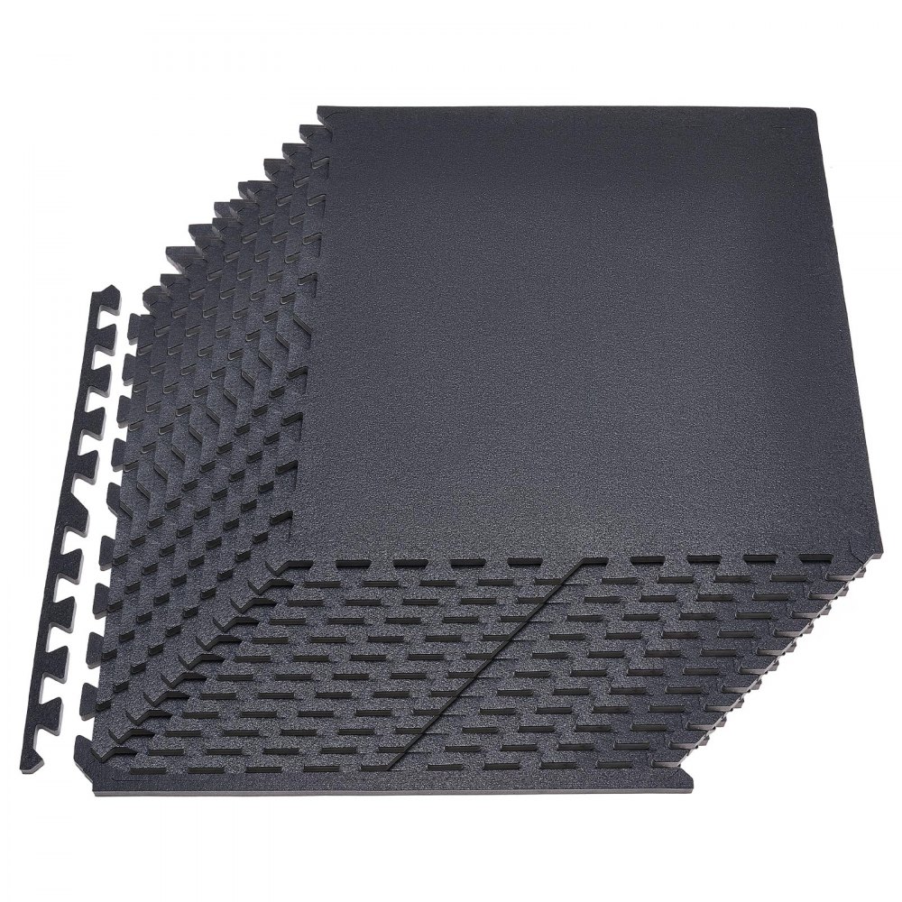 Χαλί άσκησης παζλ VEVOR, 24 τεμάχια χαλάκια γυμναστικής, 610 x 610 x 14 mm, Σετ χαλιών γυμναστικής από αφρό EVA υψηλής πυκνότητας, μαλακά πλακάκια από καουτσούκ που αλληλοσυνδέονται, προστατευτική επένδυση δαπέδου για σπίτι, γυμναστήριο, γραφείο, μαύρο Χαλί άσκησης παζλ VEVOR, 24 τεμάχια χαλάκια γυμναστικής, 610 x 610 x 14 mm, Σετ χαλιών γυμναστικής από αφρό EVA υψηλής πυκνότητας, μαλακά πλακάκια από καουτσούκ που αλληλοσυνδέονται, προστατευτική επένδυση δαπέδου για σπίτι, γυμναστήριο, γραφείο, μαύρο