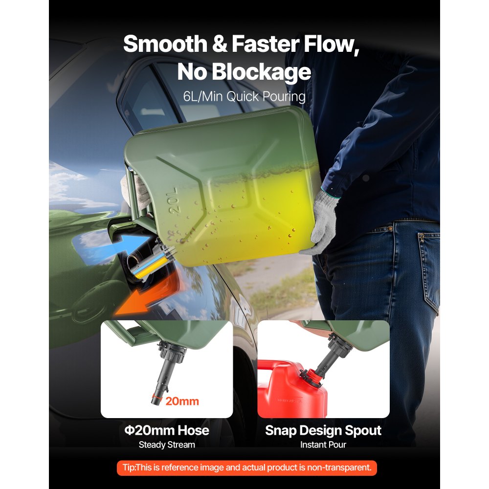 Μεταλλικό δοχείο καυσίμου VEVOR, 20 λίτρα, δοχείο καυσίμου Jerry με στόμιο και άνετη λαβή, μέγιστη ροή 6 λίτρα/λεπτό, στεγανό και ανθεκτικό στη διάβρωση μεταλλικό ρεζερβουάρ βενζίνης για τα περισσότερα αυτοκίνητα, μοτοσικλέτα, ATV, UTV, πράσινο Μεταλλικό δοχείο καυσίμου VEVOR, 20 λίτρα, δοχείο καυσίμου Jerry με στόμιο και άνετη λαβή, μέγιστη ροή 6 λίτρα/λεπτό, στεγανό και ανθεκτικό στη διάβρωση μεταλλικό ρεζερβουάρ βενζίνης για τα περισσότερα αυτοκίνητα, μοτοσικλέτα, ATV, UTV, πράσινο