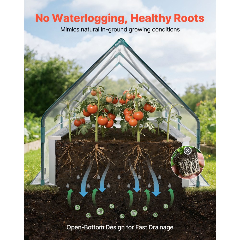 VEVOR Υπερυψωμένο Παρτέρι Κήπου με Κάλυμμα, 1800 x 900 x 300 mm, Ορθογώνιο Γαλβανισμένο Μεταλλικό Κουτί Γλάστρας Εξωτερικού Χώρου, με Κάλυμμα Θερμοκηπίου PE & Γάντια, Ανθεκτικό στη Σκουριά Alu-Zinc, για Καλλιέργεια Λουλουδιών και Λαχανικών, Ασημί VEVOR Υπερυψωμένο Παρτέρι Κήπου με Κάλυμμα, 1800 x 900 x 300 mm, Ορθογώνιο Γαλβανισμένο Μεταλλικό Κουτί Γλάστρας Εξωτερικού Χώρου, με Κάλυμμα Θερμοκηπίου PE & Γάντια, Ανθεκτικό στη Σκουριά Alu-Zinc, για Καλλιέργεια Λουλουδιών και Λαχανικών, Ασημί