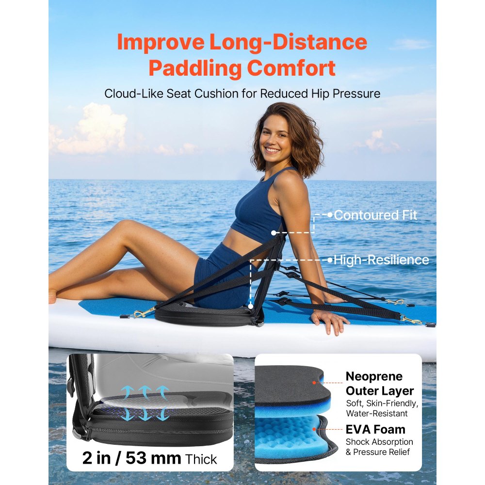 Κάθισμα καγιάκ VEVOR, 2 τεμάχια πάχους 53 mm, Κάθισμα σανίδας γενικής χρήσης με στήριξη πλάτης, Μαλακό μαξιλάρι καθίσματος στην κορυφή με τσάντα αποθήκευσης και ρυθμιζόμενους ιμάντες για SUP, κανό, αλιευτικό σκάφος, φουσκωτό καγιάκ Κάθισμα καγιάκ VEVOR, 2 τεμάχια πάχους 53 mm, Κάθισμα σανίδας γενικής χρήσης με στήριξη πλάτης, Μαλακό μαξιλάρι καθίσματος στην κορυφή με τσάντα αποθήκευσης και ρυθμιζόμενους ιμάντες για SUP, κανό, αλιευτικό σκάφος, φουσκωτό καγιάκ