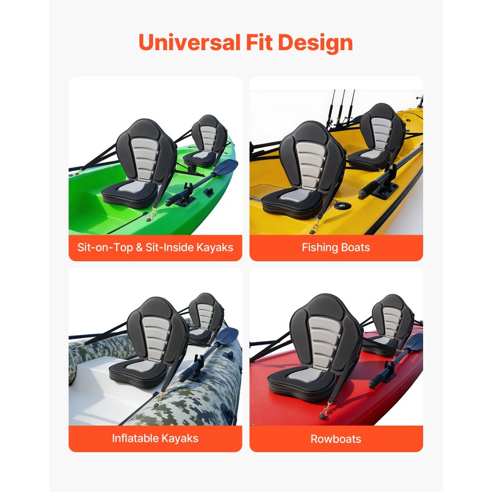 Κάθισμα καγιάκ VEVOR, 2 τεμάχια πάχους 53 mm, Κάθισμα σανίδας γενικής χρήσης με στήριξη πλάτης, Μαλακό μαξιλάρι καθίσματος στην κορυφή με τσάντα αποθήκευσης και ρυθμιζόμενους ιμάντες για SUP, κανό, αλιευτικό σκάφος, φουσκωτό καγιάκ Κάθισμα καγιάκ VEVOR, 2 τεμάχια πάχους 53 mm, Κάθισμα σανίδας γενικής χρήσης με στήριξη πλάτης, Μαλακό μαξιλάρι καθίσματος στην κορυφή με τσάντα αποθήκευσης και ρυθμιζόμενους ιμάντες για SUP, κανό, αλιευτικό σκάφος, φουσκωτό καγιάκ