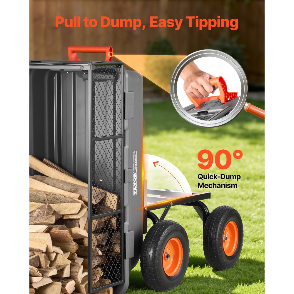 Καρότσι απορριμμάτων κήπου VEVOR, καρότσι πολυαιθυλενίου 544 kg, καρότσια κήπου, καρότσι απορριμμάτων με φράχτη αποθήκευσης, μετατρέψιμη λαβή 2 σε 1, μηχανισμός γρήγορης απορριμματοσυλλογής 90°, περιστρεφόμενοι τροχοί 180°, καρότσι κήπου για φυτά, χώμα Καρότσι απορριμμάτων κήπου VEVOR, καρότσι πολυαιθυλενίου 544 kg, καρότσια κήπου, καρότσι απορριμμάτων με φράχτη αποθήκευσης, μετατρέψιμη λαβή 2 σε 1, μηχανισμός γρήγορης απορριμματοσυλλογής 90°, περιστρεφόμενοι τροχοί 180°, καρότσι κήπου για φυτά, χώμα