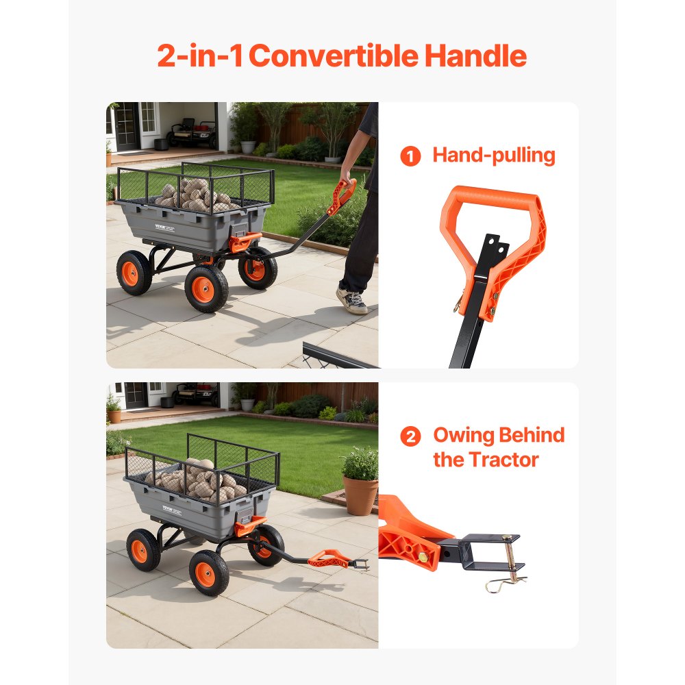 Καρότσι απορριμμάτων κήπου VEVOR, καρότσι πολυαιθυλενίου 544 kg, καρότσια κήπου, καρότσι απορριμμάτων με φράχτη αποθήκευσης, μετατρέψιμη λαβή 2 σε 1, μηχανισμός γρήγορης απορριμματοσυλλογής 90°, περιστρεφόμενοι τροχοί 180°, καρότσι κήπου για φυτά, χώμα Καρότσι απορριμμάτων κήπου VEVOR, καρότσι πολυαιθυλενίου 544 kg, καρότσια κήπου, καρότσι απορριμμάτων με φράχτη αποθήκευσης, μετατρέψιμη λαβή 2 σε 1, μηχανισμός γρήγορης απορριμματοσυλλογής 90°, περιστρεφόμενοι τροχοί 180°, καρότσι κήπου για φυτά, χώμα