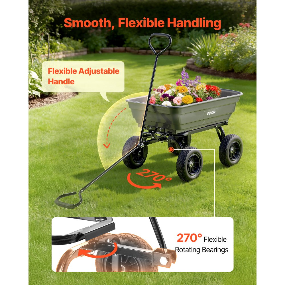 Καρότσι απορριμμάτων κήπου VEVOR, καρότσι πολυαιθυλενίου 272 kg, καρότσια κήπου, καρότσι απορριμμάτων με μηχανισμό γρήγορης απορριμματοσυλλογής 90°, περιστρεφόμενους τροχούς 180°, εύκαμπτα περιστρεφόμενα ρουλεμάν 270°, καρότσι κήπου για φυτά, έδαφος, καλλιέργειες Καρότσι απορριμμάτων κήπου VEVOR, καρότσι πολυαιθυλενίου 272 kg, καρότσια κήπου, καρότσι απορριμμάτων με μηχανισμό γρήγορης απορριμματοσυλλογής 90°, περιστρεφόμενους τροχούς 180°, εύκαμπτα περιστρεφόμενα ρουλεμάν 270°, καρότσι κήπου για φυτά, έδαφος, καλλιέργειες
