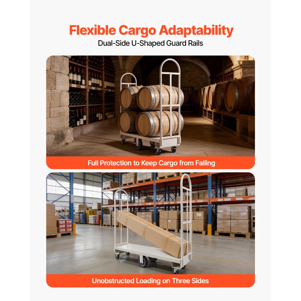 Φορτηγά πλατφόρμας VEVOR U-Boat, χωρητικότητα φορτίου 907,18 kg, βαρέως τύπου χαλύβδινο καρότσι πολλαπλών χρήσεων, βιομηχανικό χειροκίνητο φορτηγό με έξι τροχούς και διπλές αποσπώμενες λαβές, για αποθήκη, 1525 x 410 x 1510 mm Φορτηγά πλατφόρμας VEVOR U-Boat, χωρητικότητα φορτίου 907,18 kg, βαρέως τύπου χαλύβδινο καρότσι πολλαπλών χρήσεων, βιομηχανικό χειροκίνητο φορτηγό με έξι τροχούς και διπλές αποσπώμενες λαβές, για αποθήκη, 1525 x 410 x 1510 mm