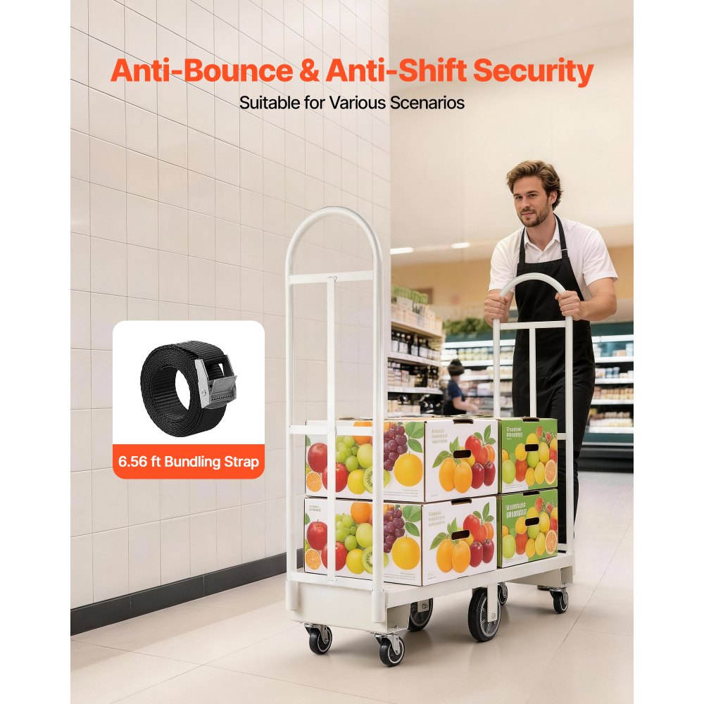 Φορτηγά πλατφόρμας VEVOR U-Boat, χωρητικότητα φορτίου 907,18 kg, βαρέως τύπου χαλύβδινο καρότσι πολλαπλών χρήσεων, βιομηχανικό χειροκίνητο φορτηγό με έξι τροχούς και διπλές αποσπώμενες λαβές, για αποθήκη, 1525 x 410 x 1510 mm Φορτηγά πλατφόρμας VEVOR U-Boat, χωρητικότητα φορτίου 907,18 kg, βαρέως τύπου χαλύβδινο καρότσι πολλαπλών χρήσεων, βιομηχανικό χειροκίνητο φορτηγό με έξι τροχούς και διπλές αποσπώμενες λαβές, για αποθήκη, 1525 x 410 x 1510 mm