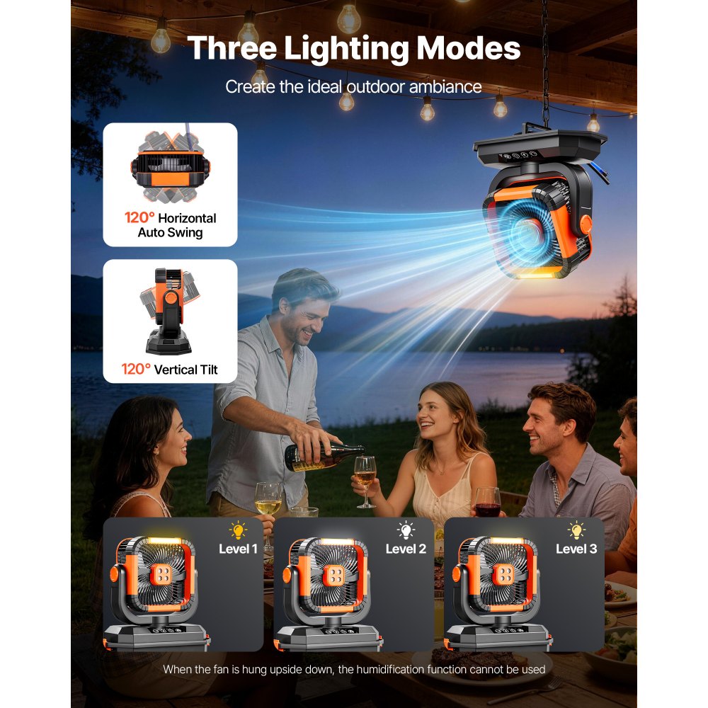 Ανεμιστήρας υδρονέφωσης VEVOR, Ανεμιστήρας υδρονέφωσης 2400RPM για κάμπινγκ με κινητήρα, Ανεμιστήρες Mister Cooling με δεξαμενή νερού 12L, Μπαταρία 20000mAh, 4 ταχύτητες ανέμου και 3 λειτουργίες φωτισμού, Ανεμιστήρες ψύξης νερού για εσωτερικούς, εξωτερικούς χώρους, βεράντες Ανεμιστήρας υδρονέφωσης VEVOR, Ανεμιστήρας υδρονέφωσης 2400RPM για κάμπινγκ με κινητήρα, Ανεμιστήρες Mister Cooling με δεξαμενή νερού 12L, Μπαταρία 20000mAh, 4 ταχύτητες ανέμου και 3 λειτουργίες φωτισμού, Ανεμιστήρες ψύξης νερού για εσωτερικούς, εξωτερικούς χώρους, βεράντες