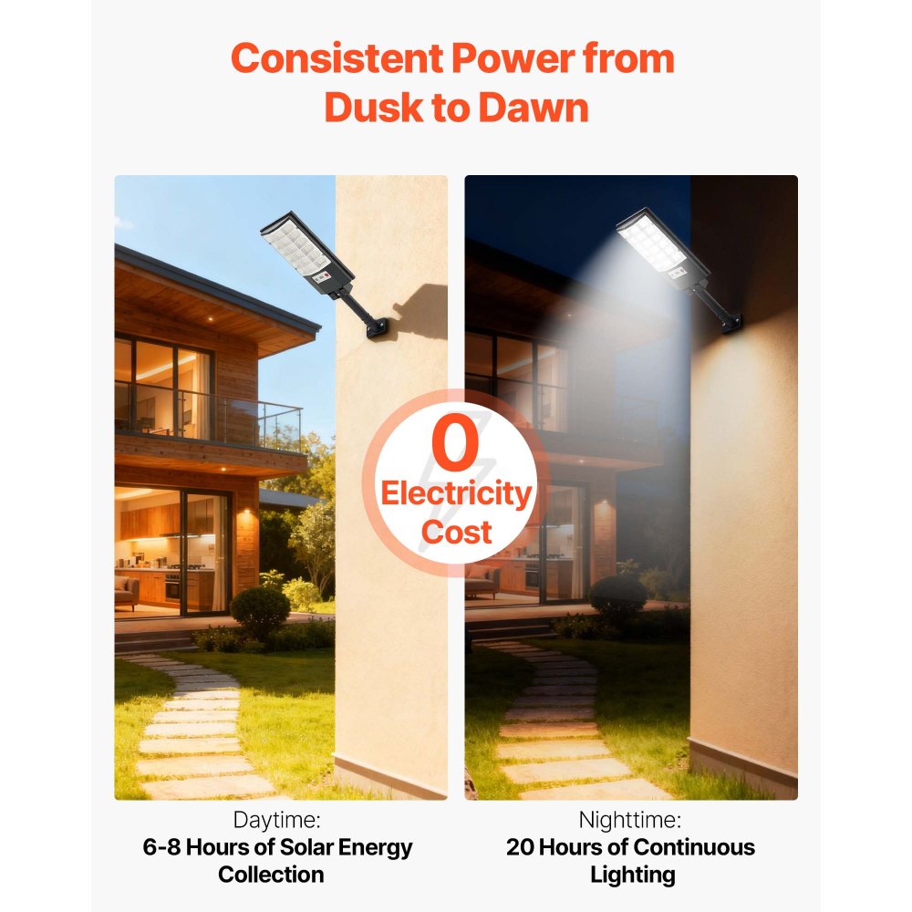 VEVOR Πακέτο 4 Ηλιακών Φώτων Δρόμου 500W Εξωτερικού Χώρου, 50000LM, Φώτα Εμπορικού Χώρου Στάθμευσης από το Λυκόφως έως την Αυγή, Λαμπτήρας Ασφαλείας LED Πλημμύρας με Αισθητήρα Κίνησης, Αδιάβροχος Εξωτερικός Φωτισμός IP65, για Αυλή Driveway VEVOR Πακέτο 4 Ηλιακών Φώτων Δρόμου 500W Εξωτερικού Χώρου, 50000LM, Φώτα Εμπορικού Χώρου Στάθμευσης από το Λυκόφως έως την Αυγή, Λαμπτήρας Ασφαλείας LED Πλημμύρας με Αισθητήρα Κίνησης, Αδιάβροχος Εξωτερικός Φωτισμός IP65, για Αυλή Driveway