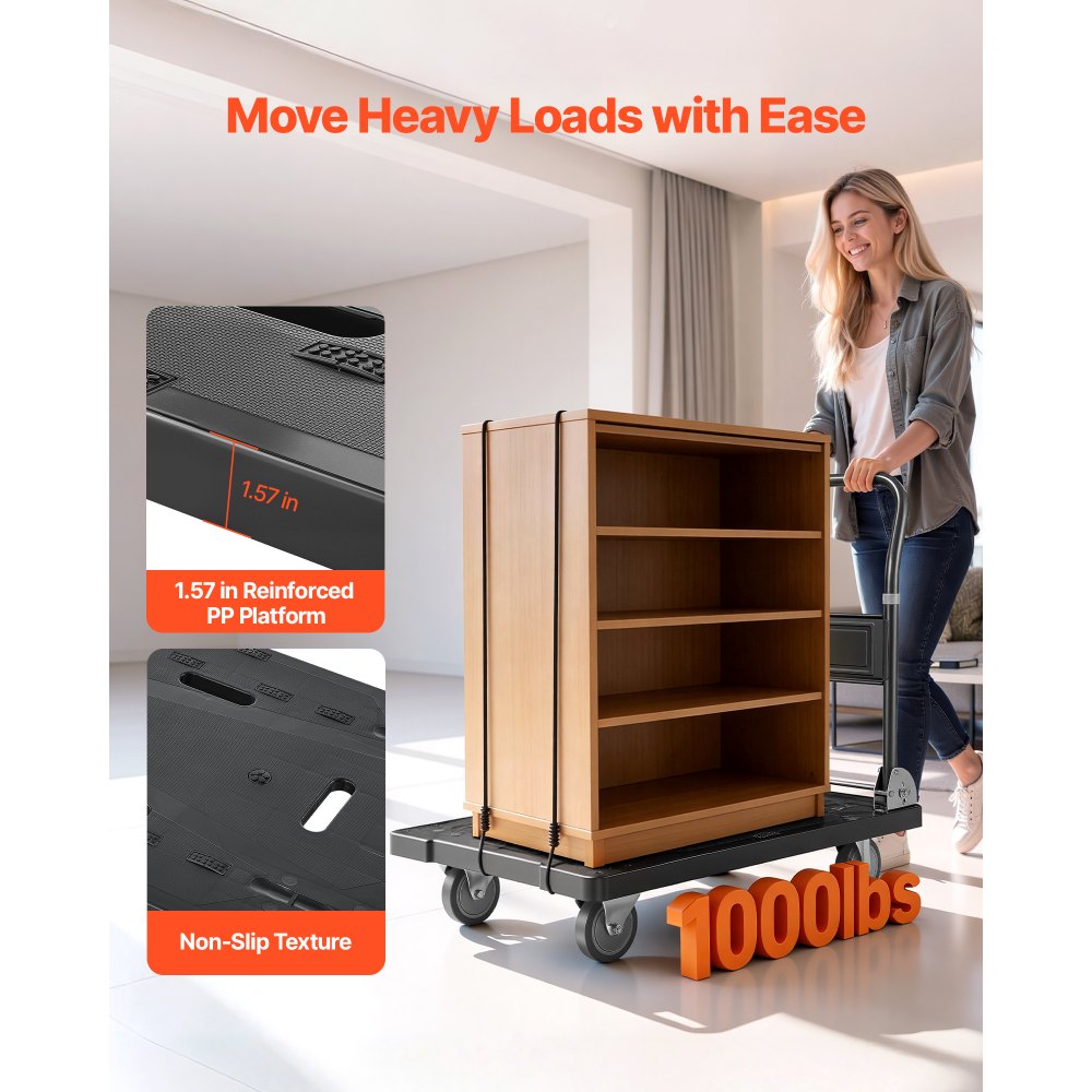 Πτυσσόμενο καρότσι μεταφοράς VEVOR, χωρητικότητας 453,59 kg, πτυσσόμενο καρότσι πλατφόρμας με περιστρεφόμενους τροχούς, καρότσι με κινούμενη πλατφόρμα και επίπεδη καρότσα, λαβή ώθησης εξοικονόμησης χώρου, για εύκολη αποθήκευση, 895 x 595 x 850 mm Πτυσσόμενο καρότσι μεταφοράς VEVOR, χωρητικότητας 453,59 kg, πτυσσόμενο καρότσι πλατφόρμας με περιστρεφόμενους τροχούς, καρότσι με κινούμενη πλατφόρμα και επίπεδη καρότσα, λαβή ώθησης εξοικονόμησης χώρου, για εύκολη αποθήκευση, 895 x 595 x 850 mm