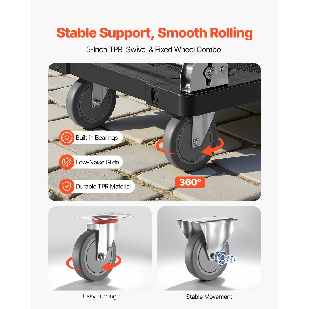 Πτυσσόμενο καρότσι μεταφοράς VEVOR, χωρητικότητας 453,59 kg, πτυσσόμενο καρότσι πλατφόρμας με περιστρεφόμενους τροχούς, καρότσι με κινούμενη πλατφόρμα και επίπεδη καρότσα, λαβή ώθησης εξοικονόμησης χώρου, για εύκολη αποθήκευση, 895 x 595 x 850 mm Πτυσσόμενο καρότσι μεταφοράς VEVOR, χωρητικότητας 453,59 kg, πτυσσόμενο καρότσι πλατφόρμας με περιστρεφόμενους τροχούς, καρότσι με κινούμενη πλατφόρμα και επίπεδη καρότσα, λαβή ώθησης εξοικονόμησης χώρου, για εύκολη αποθήκευση, 895 x 595 x 850 mm