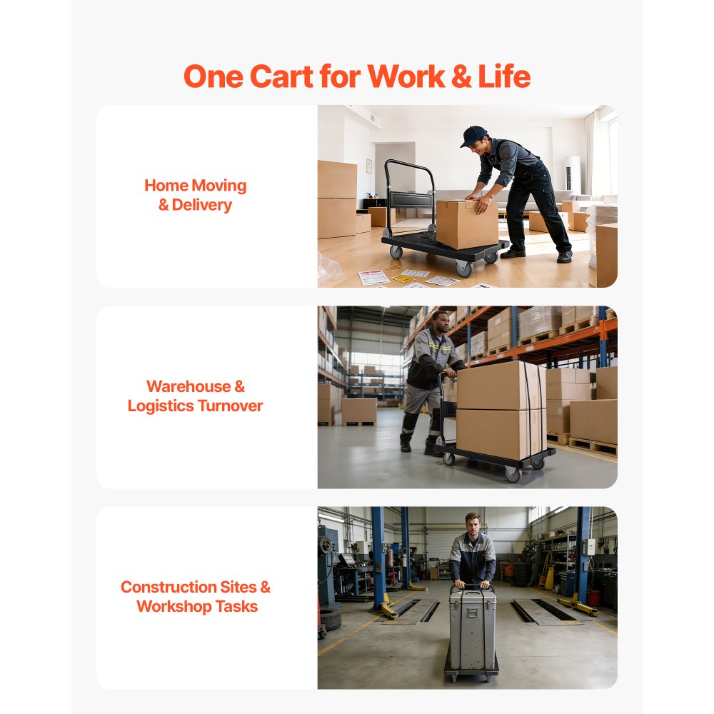 Πτυσσόμενο καρότσι μεταφοράς VEVOR, χωρητικότητας 453,59 kg, πτυσσόμενο καρότσι πλατφόρμας με περιστρεφόμενους τροχούς, καρότσι με κινούμενη πλατφόρμα και επίπεδη καρότσα, λαβή ώθησης εξοικονόμησης χώρου, για εύκολη αποθήκευση, 895 x 595 x 850 mm Πτυσσόμενο καρότσι μεταφοράς VEVOR, χωρητικότητας 453,59 kg, πτυσσόμενο καρότσι πλατφόρμας με περιστρεφόμενους τροχούς, καρότσι με κινούμενη πλατφόρμα και επίπεδη καρότσα, λαβή ώθησης εξοικονόμησης χώρου, για εύκολη αποθήκευση, 895 x 595 x 850 mm