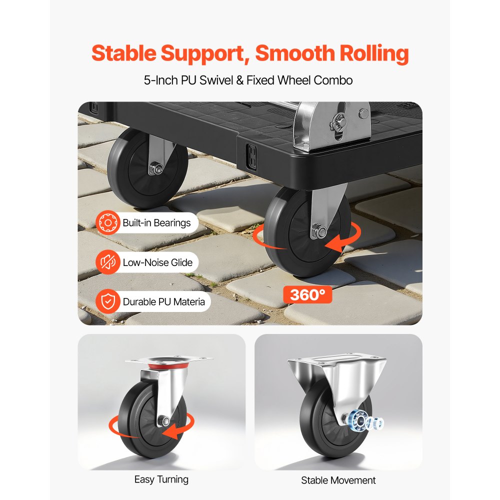 Πτυσσόμενο καρότσι μεταφοράς VEVOR, χωρητικότητας 299,37 kg, πτυσσόμενο καρότσι πλατφόρμας με περιστρεφόμενους τροχούς, καρότσι με κινούμενη πλατφόρμα και επίπεδη καρότσα, λαβή ώθησης εξοικονόμησης χώρου, για εύκολη αποθήκευση, 895 x 595 x 850 mm Πτυσσόμενο καρότσι μεταφοράς VEVOR, χωρητικότητας 299,37 kg, πτυσσόμενο καρότσι πλατφόρμας με περιστρεφόμενους τροχούς, καρότσι με κινούμενη πλατφόρμα και επίπεδη καρότσα, λαβή ώθησης εξοικονόμησης χώρου, για εύκολη αποθήκευση, 895 x 595 x 850 mm