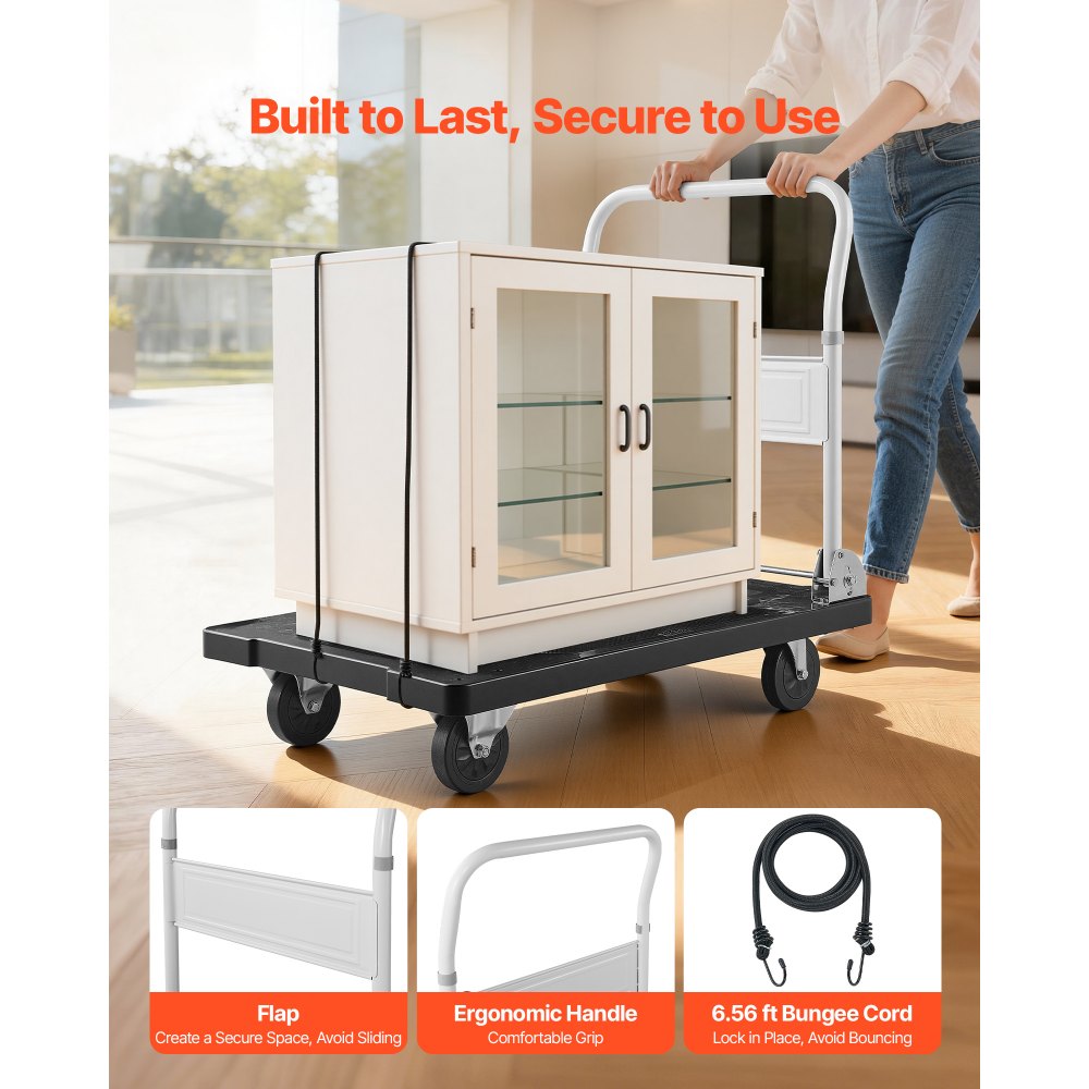 Πτυσσόμενο καρότσι μεταφοράς VEVOR, χωρητικότητας 299,37 kg, πτυσσόμενο καρότσι πλατφόρμας με περιστρεφόμενους τροχούς, καρότσι με κινούμενη πλατφόρμα και επίπεδη καρότσα, λαβή ώθησης εξοικονόμησης χώρου, για εύκολη αποθήκευση, 895 x 595 x 850 mm Πτυσσόμενο καρότσι μεταφοράς VEVOR, χωρητικότητας 299,37 kg, πτυσσόμενο καρότσι πλατφόρμας με περιστρεφόμενους τροχούς, καρότσι με κινούμενη πλατφόρμα και επίπεδη καρότσα, λαβή ώθησης εξοικονόμησης χώρου, για εύκολη αποθήκευση, 895 x 595 x 850 mm