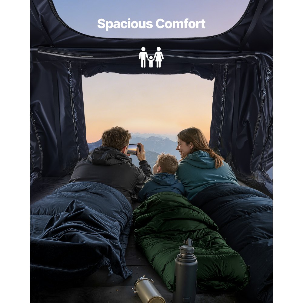 Σκηνή Οροφής VEVOR, Πτυσσόμενη Σκηνή Αλουμινίου Οροφής 2-3 Ατόμων με Τρίχρωμο Φως LED, Χοντρό Στρώμα & 10 Παράθυρα, Αδιάβροχη Αντιανεμική Σχάρα Οροφής για Κάμπινγκ Overland, Κατάλληλη για Jeep SUV Pick-up Σκηνή Οροφής VEVOR, Πτυσσόμενη Σκηνή Αλουμινίου Οροφής 2-3 Ατόμων με Τρίχρωμο Φως LED, Χοντρό Στρώμα & 10 Παράθυρα, Αδιάβροχη Αντιανεμική Σχάρα Οροφής για Κάμπινγκ Overland, Κατάλληλη για Jeep SUV Pick-up