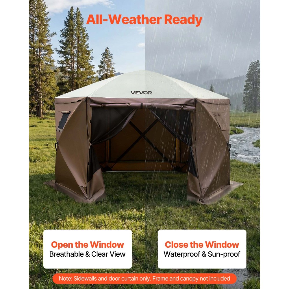 Πλευρικά τοιχώματα VEVOR με στέγαστρο, 1,73 x 1,48 m, Τοίχοι σκηνής με στέγαστρο με αδιάβροχη προστασία και προστασία από το ηλιακό φως, 1 πόρτα με φερμουάρ & 2 παράθυρα, σχεδιασμός για σκηνές εξωτερικών εκδηλώσεων, περίπτερα πωλητών (μόνο 6 πλευρικά τοιχώματα, καφέ) Πλευρικά τοιχώματα VEVOR με στέγαστρο, 1,73 x 1,48 m, Τοίχοι σκηνής με στέγαστρο με αδιάβροχη προστασία και προστασία από το ηλιακό φως, 1 πόρτα με φερμουάρ & 2 παράθυρα, σχεδιασμός για σκηνές εξωτερικών εκδηλώσεων, περίπτερα πωλητών (μόνο 6 πλευρικά τοιχώματα, καφέ)