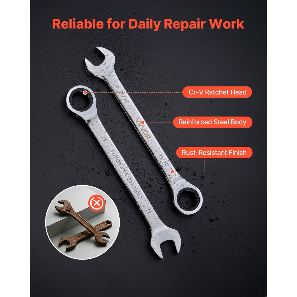 Σετ κλειδιών VEVOR, 26 τεμαχίων SAE και μετρικά, 72 δόντια, σετ κλειδιών με καστάνια από χάλυβα Cr-V, με οργανωτή ραφιών, ανοιχτό άκρο, διαφανείς ετικέτες μεγέθους, για γενική οικιακή χρήση, επισκευές αυτοκινήτων, ασημί Σετ κλειδιών VEVOR, 26 τεμαχίων SAE και μετρικά, 72 δόντια, σετ κλειδιών με καστάνια από χάλυβα Cr-V, με οργανωτή ραφιών, ανοιχτό άκρο, διαφανείς ετικέτες μεγέθους, για γενική οικιακή χρήση, επισκευές αυτοκινήτων, ασημί