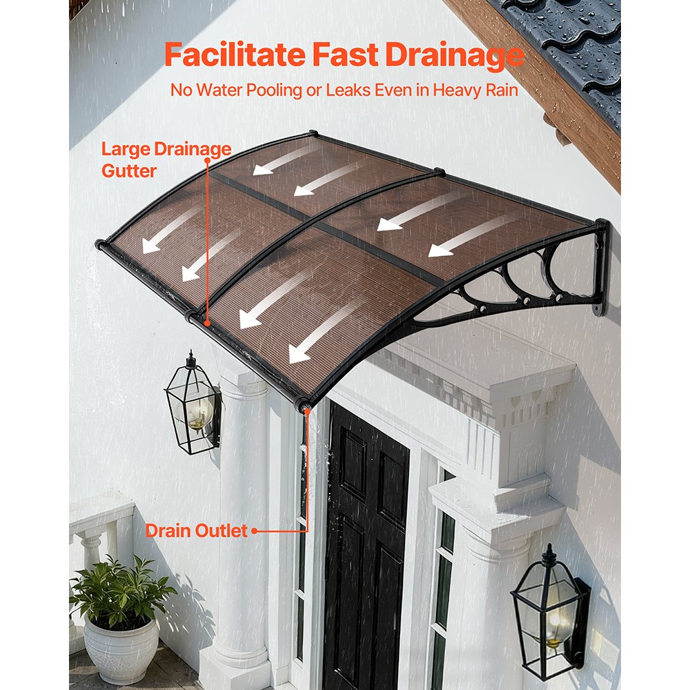 Τέντες VEVOR για Πόρτα Είσοδο, 38 x 78 ίντσες, Τέντες Εξωτερικής Μπροστινής Πόρτας-Παραθύρου με Αποχέτευση & Μεταλλική Βάση, Προστασία από Βροχή, Χιόνι, Αντηλιακή Προστασία, Πολυανθρακικό Στέγαστρο Πόρτας για Βεράντα, Καφέ Τέντες VEVOR για Πόρτα Είσοδο, 38 x 78 ίντσες, Τέντες Εξωτερικής Μπροστινής Πόρτας-Παραθύρου με Αποχέτευση & Μεταλλική Βάση, Προστασία από Βροχή, Χιόνι, Αντηλιακή Προστασία, Πολυανθρακικό Στέγαστρο Πόρτας για Βεράντα, Καφέ