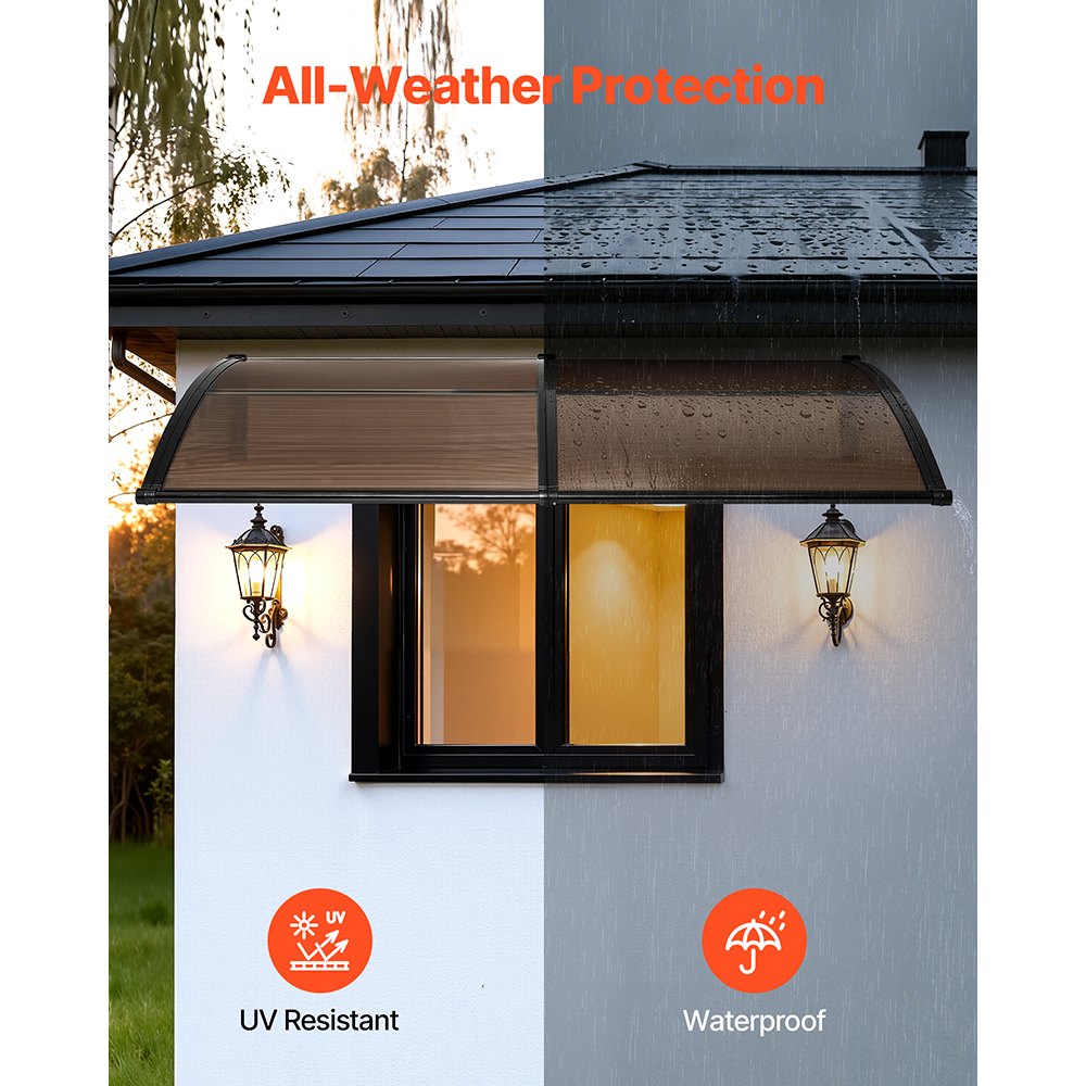 Τέντες VEVOR για Πόρτα Είσοδο, 38 x 78 ίντσες, Τέντες Εξωτερικής Μπροστινής Πόρτας-Παραθύρου με Αποχέτευση & Μεταλλική Βάση, Προστασία από Βροχή, Χιόνι, Αντηλιακή Προστασία, Πολυανθρακικό Στέγαστρο Πόρτας για Βεράντα, Καφέ Τέντες VEVOR για Πόρτα Είσοδο, 38 x 78 ίντσες, Τέντες Εξωτερικής Μπροστινής Πόρτας-Παραθύρου με Αποχέτευση & Μεταλλική Βάση, Προστασία από Βροχή, Χιόνι, Αντηλιακή Προστασία, Πολυανθρακικό Στέγαστρο Πόρτας για Βεράντα, Καφέ