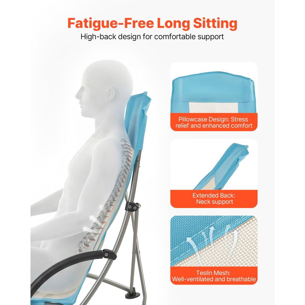 Πτυσσόμενη καρέκλα παραλίας VEVOR, καρέκλες κάμπινγκ με ψηλή πλάτη για ενήλικες, με θήκη για κύπελλο, δικτυωτή πλάτη, τσάντα μεταφοράς, φορητή καρέκλα με εξαιρετικά φαρδύ κάθισμα 150 kg, βαριάς χρήσης, για εξωτερικούς χώρους, κατασκήνωση, ανοιχτό μπλε, 2 τεμάχια Πτυσσόμενη καρέκλα παραλίας VEVOR, καρέκλες κάμπινγκ με ψηλή πλάτη για ενήλικες, με θήκη για κύπελλο, δικτυωτή πλάτη, τσάντα μεταφοράς, φορητή καρέκλα με εξαιρετικά φαρδύ κάθισμα 150 kg, βαριάς χρήσης, για εξωτερικούς χώρους, κατασκήνωση, ανοιχτό μπλε, 2 τεμάχια