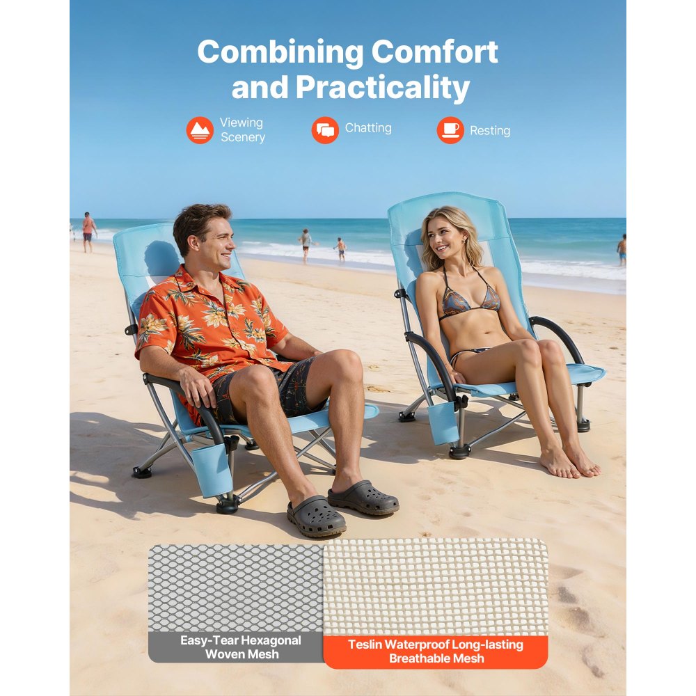 Πτυσσόμενη καρέκλα παραλίας VEVOR, καρέκλες κάμπινγκ με ψηλή πλάτη για ενήλικες, με θήκη για κύπελλο, δικτυωτή πλάτη, τσάντα μεταφοράς, φορητή καρέκλα με εξαιρετικά φαρδύ κάθισμα 150 kg, βαριάς χρήσης, για εξωτερικούς χώρους, κατασκήνωση, ανοιχτό μπλε, 2 τεμάχια Πτυσσόμενη καρέκλα παραλίας VEVOR, καρέκλες κάμπινγκ με ψηλή πλάτη για ενήλικες, με θήκη για κύπελλο, δικτυωτή πλάτη, τσάντα μεταφοράς, φορητή καρέκλα με εξαιρετικά φαρδύ κάθισμα 150 kg, βαριάς χρήσης, για εξωτερικούς χώρους, κατασκήνωση, ανοιχτό μπλε, 2 τεμάχια
