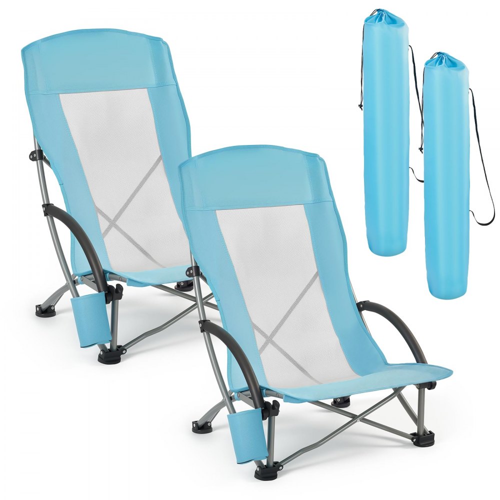 Πτυσσόμενη καρέκλα παραλίας VEVOR, καρέκλες κάμπινγκ με ψηλή πλάτη για ενήλικες, με θήκη για κύπελλο, δικτυωτή πλάτη, τσάντα μεταφοράς, φορητή καρέκλα με εξαιρετικά φαρδύ κάθισμα 150 kg, βαριάς χρήσης, για εξωτερικούς χώρους, κατασκήνωση, ανοιχτό μπλε, 2 τεμάχια Πτυσσόμενη καρέκλα παραλίας VEVOR, καρέκλες κάμπινγκ με ψηλή πλάτη για ενήλικες, με θήκη για κύπελλο, δικτυωτή πλάτη, τσάντα μεταφοράς, φορητή καρέκλα με εξαιρετικά φαρδύ κάθισμα 150 kg, βαριάς χρήσης, για εξωτερικούς χώρους, κατασκήνωση, ανοιχτό μπλε, 2 τεμάχια