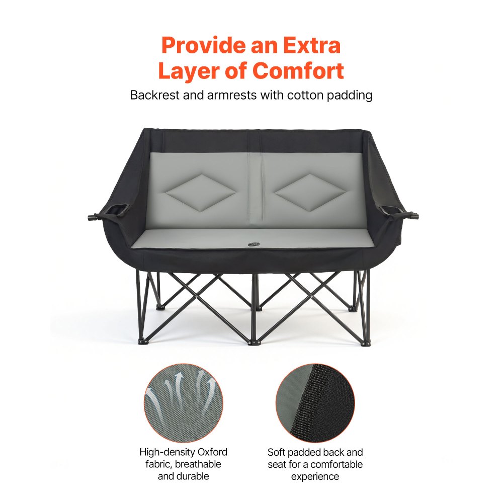 Διπλή καρέκλα κάμπινγκ VEVOR, μεγάλη καρέκλα κάμπινγκ δύο ατόμων με στήριξη βαρέως τύπου 300 kg, με διπλές θήκες για ποτήρια, θήκες για ποτήρια κρασιού, ιμάντες περιοδικών, τσάντες μεταφοράς για εξωτερικούς χώρους, παραλία, 1 πακέτο Διπλή καρέκλα κάμπινγκ VEVOR, μεγάλη καρέκλα κάμπινγκ δύο ατόμων με στήριξη βαρέως τύπου 300 kg, με διπλές θήκες για ποτήρια, θήκες για ποτήρια κρασιού, ιμάντες περιοδικών, τσάντες μεταφοράς για εξωτερικούς χώρους, παραλία, 1 πακέτο