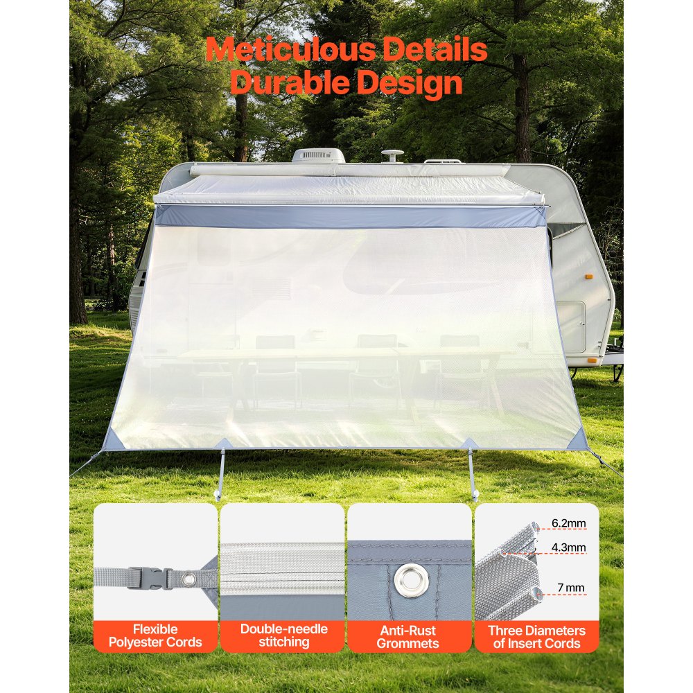 Σκίαστρο για τέντες VEVOR RV, 2 x 3,3 m Πολυεστερικό πλέγμα για σκίαση (χωράει τέντες 3,5 m), Διπλά ραμμένο αναπνεύσιμο αντηλιακό για ταξίδια και υπαίθριες κατασκηνώσεις RV Σκίαστρο για τέντες VEVOR RV, 2 x 3,3 m Πολυεστερικό πλέγμα για σκίαση (χωράει τέντες 3,5 m), Διπλά ραμμένο αναπνεύσιμο αντηλιακό για ταξίδια και υπαίθριες κατασκηνώσεις RV