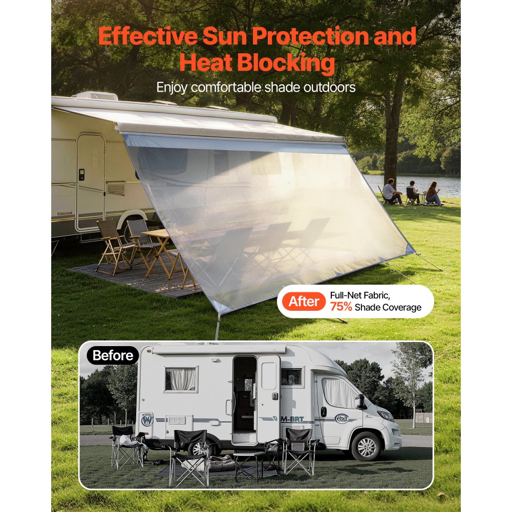 Σκίαστρο για τέντες VEVOR RV, 2 x 4,3 m Πολυεστερικό πλέγμα για σκίαση (χωράει τέντες 4,5 m), Διπλά ραμμένο αναπνεύσιμο αντηλιακό για ταξίδια και υπαίθριες κατασκηνώσεις RV Σκίαστρο για τέντες VEVOR RV, 2 x 4,3 m Πολυεστερικό πλέγμα για σκίαση (χωράει τέντες 4,5 m), Διπλά ραμμένο αναπνεύσιμο αντηλιακό για ταξίδια και υπαίθριες κατασκηνώσεις RV