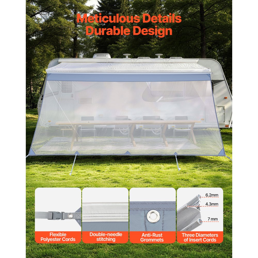 Σκίαστρο για τέντες VEVOR RV, 2 x 4,3 m Πολυεστερικό πλέγμα για σκίαση (χωράει τέντες 4,5 m), Διπλά ραμμένο αναπνεύσιμο αντηλιακό για ταξίδια και υπαίθριες κατασκηνώσεις RV Σκίαστρο για τέντες VEVOR RV, 2 x 4,3 m Πολυεστερικό πλέγμα για σκίαση (χωράει τέντες 4,5 m), Διπλά ραμμένο αναπνεύσιμο αντηλιακό για ταξίδια και υπαίθριες κατασκηνώσεις RV