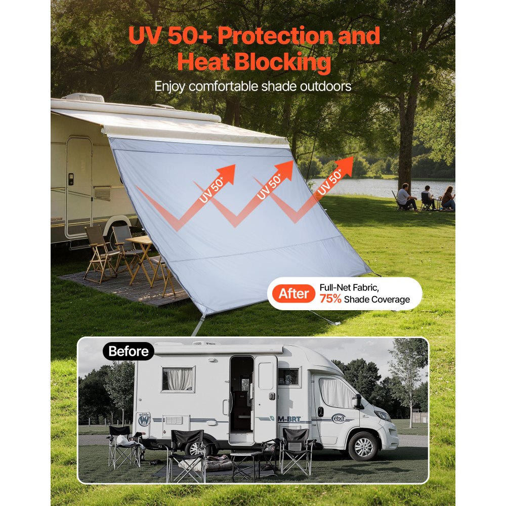 Τέντα VEVOR RV, 2 x 2,8 m (Χωράει τέντες 3 m) με κάλυμμα PU με φερμουάρ UV50+, αντηλιακό από πολυεστερικό πλέγμα διπλής ραφής για ταξίδια και υπαίθριες κατασκηνώσεις με τροχόσπιτα Τέντα VEVOR RV, 2 x 2,8 m (Χωράει τέντες 3 m) με κάλυμμα PU με φερμουάρ UV50+, αντηλιακό από πολυεστερικό πλέγμα διπλής ραφής για ταξίδια και υπαίθριες κατασκηνώσεις με τροχόσπιτα