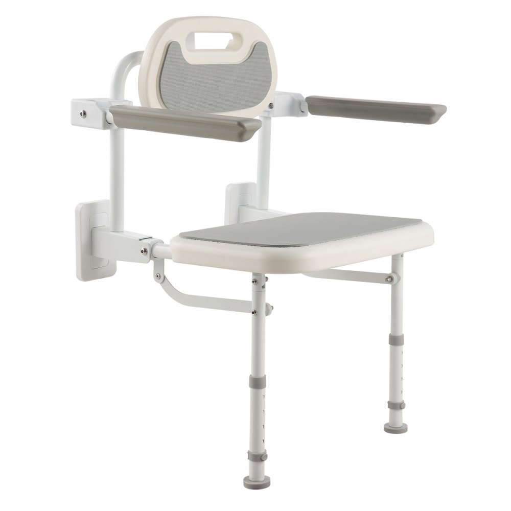 Πτυσσόμενη καρέκλα ντους VEVOR, επιτοίχια, πτυσσόμενη καρέκλα ντους 457 mm με πλάτη, μπράτσα και ρυθμιζόμενα πόδια, πτυσσόμενη καρέκλα μπάνιου HDPE με πλαίσιο από ανοξείδωτο ατσάλι για ενήλικες και ηλικιωμένους, φόρτωση 150 kg Πτυσσόμενη καρέκλα ντους VEVOR, επιτοίχια, πτυσσόμενη καρέκλα ντους 457 mm με πλάτη, μπράτσα και ρυθμιζόμενα πόδια, πτυσσόμενη καρέκλα μπάνιου HDPE με πλαίσιο από ανοξείδωτο ατσάλι για ενήλικες και ηλικιωμένους, φόρτωση 150 kg