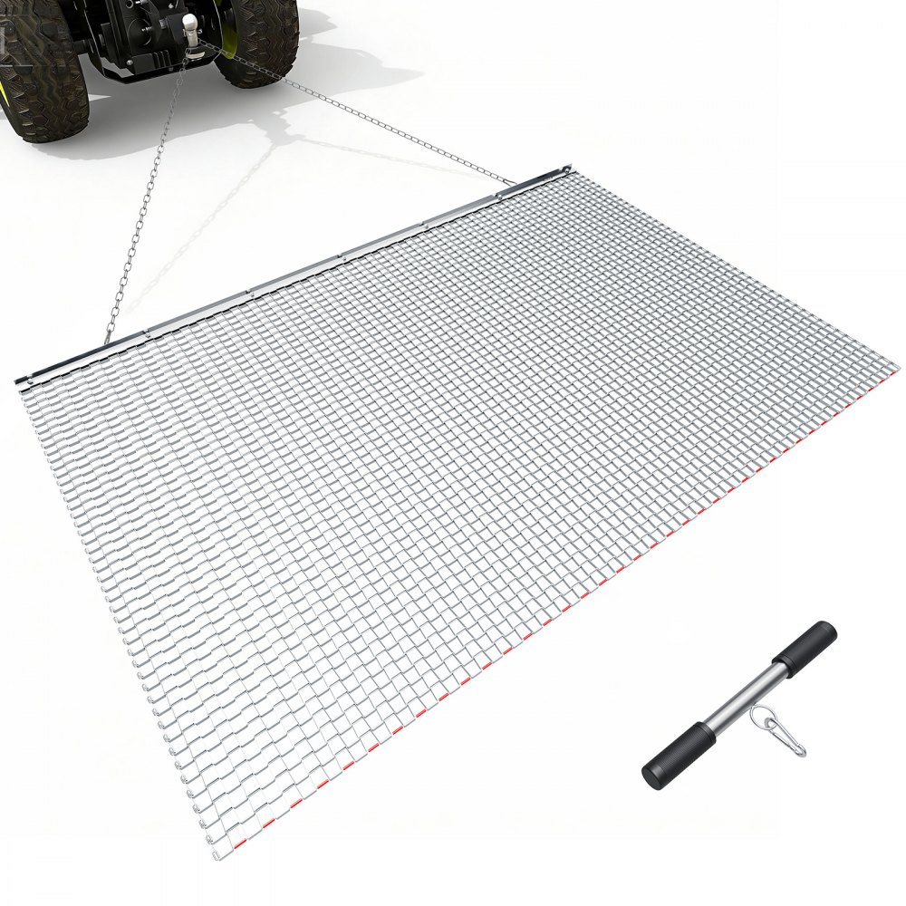 Σβάρνα VEVOR Drag Harrow, 2 x 1,2 m, Τσουγκράνα σβάρνας υψηλής απόδοσης με αλυσίδα, ATV, UTV, Τρακτέρ, Προσαρτήματα, Ανθεκτικό χαλύβδινο πλέγμα σύρσης από γαλβανισμένο χάλυβα με αλυσίδα ρυμούλκησης, για χαλίκια, αυλάκια, ισοπέδωση αγρού Σβάρνα VEVOR Drag Harrow, 2 x 1,2 m, Τσουγκράνα σβάρνας υψηλής απόδοσης με αλυσίδα, ATV, UTV, Τρακτέρ, Προσαρτήματα, Ανθεκτικό χαλύβδινο πλέγμα σύρσης από γαλβανισμένο χάλυβα με αλυσίδα ρυμούλκησης, για χαλίκια, αυλάκια, ισοπέδωση αγρού