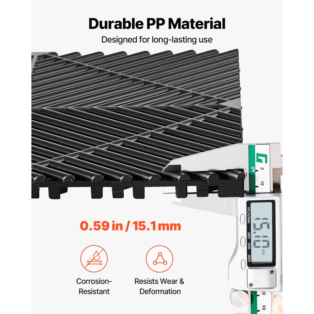 Πατάκια Αποστράγγισης VEVOR με Αλληλοσύνδεση, 310 x 310 mm, Πλακάκια Δαπέδου Γκαράζ με Αρθρωτά Πλακάκια Δαπέδου Αποστράγγισης PP, Αυτοαποστραγγιζόμενα, Εύκολη Εγκατάσταση, για Μπάνιο, Κουζίνα, Πισίνα & Εξωτερικούς Χώρους, Μαύρο, Συσκευασία των 50 τεμαχίων Πατάκια Αποστράγγισης VEVOR με Αλληλοσύνδεση, 310 x 310 mm, Πλακάκια Δαπέδου Γκαράζ με Αρθρωτά Πλακάκια Δαπέδου Αποστράγγισης PP, Αυτοαποστραγγιζόμενα, Εύκολη Εγκατάσταση, για Μπάνιο, Κουζίνα, Πισίνα & Εξωτερικούς Χώρους, Μαύρο, Συσκευασία των 50 τεμαχίων